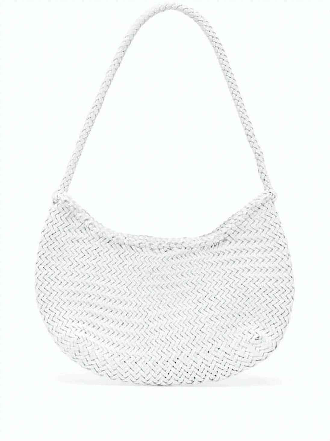 Crescent-Shaped Calf Leather Shoulder Bag