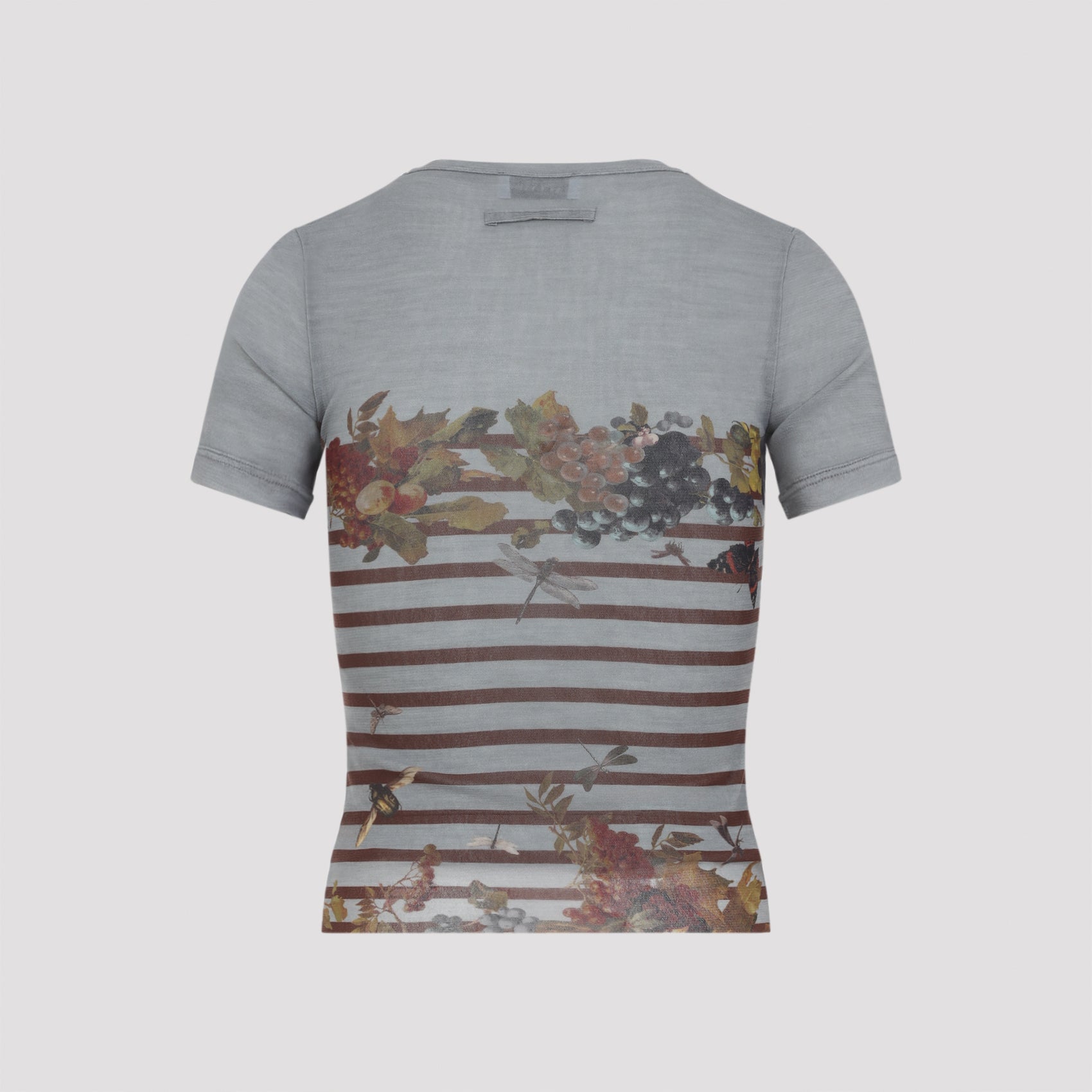 Fitted Short-Sleeved T-Shirt With Floral Motif