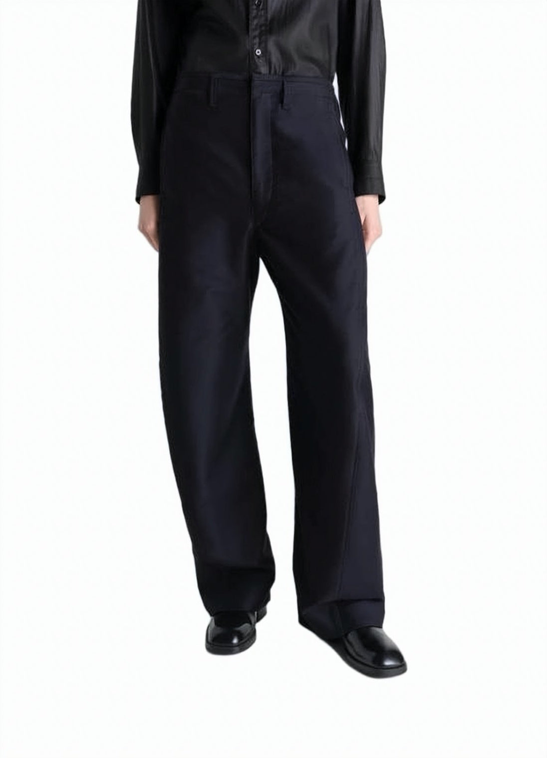 Straight Cut Pants With Structured Waistband And Minimalist Design