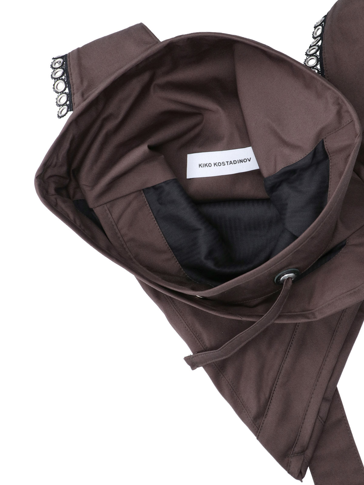 Brown Kest Triangular Cotton Shoulder Bag