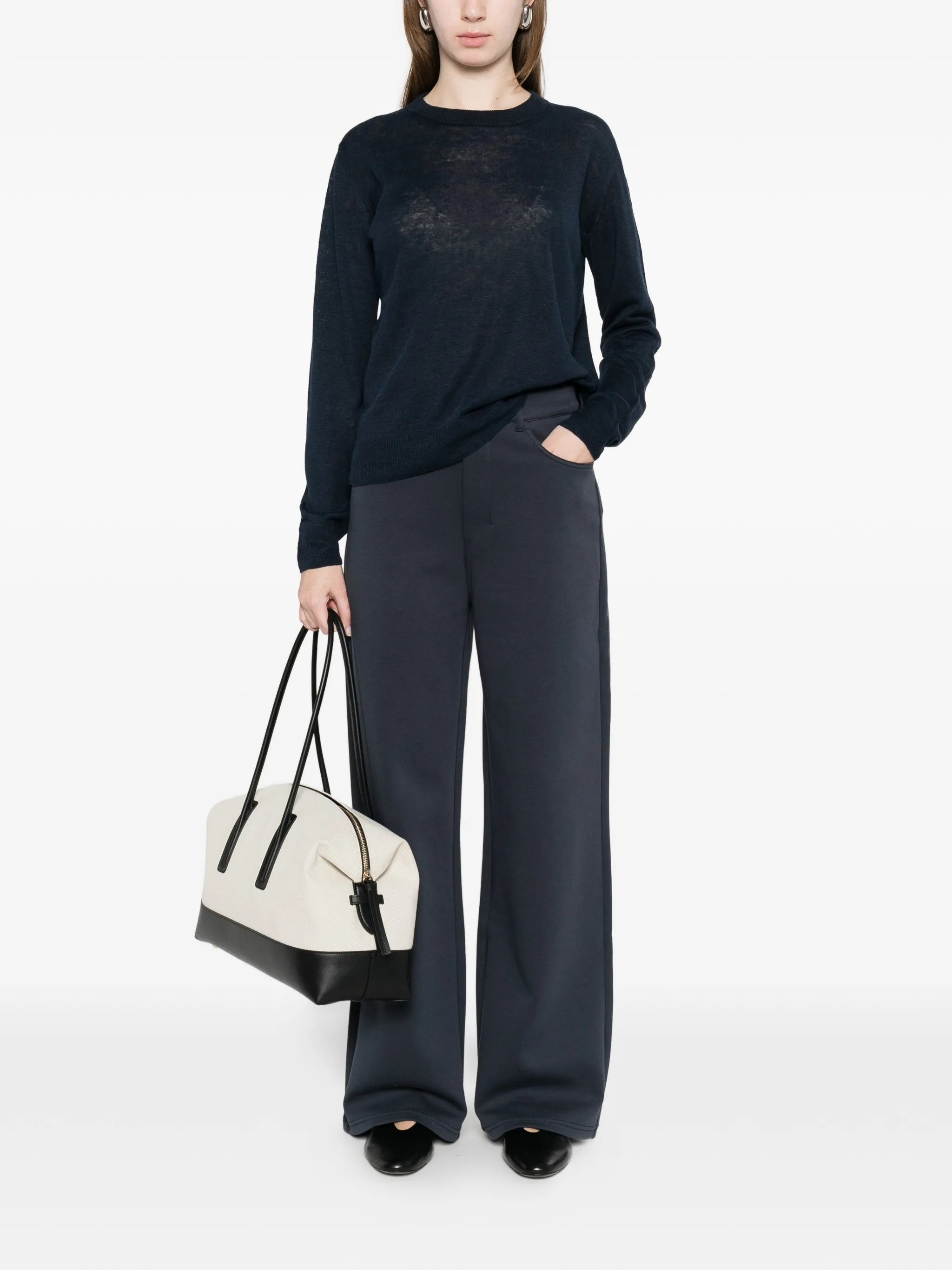 Black Smmbrioso Wide-Leg High-Waist Pants