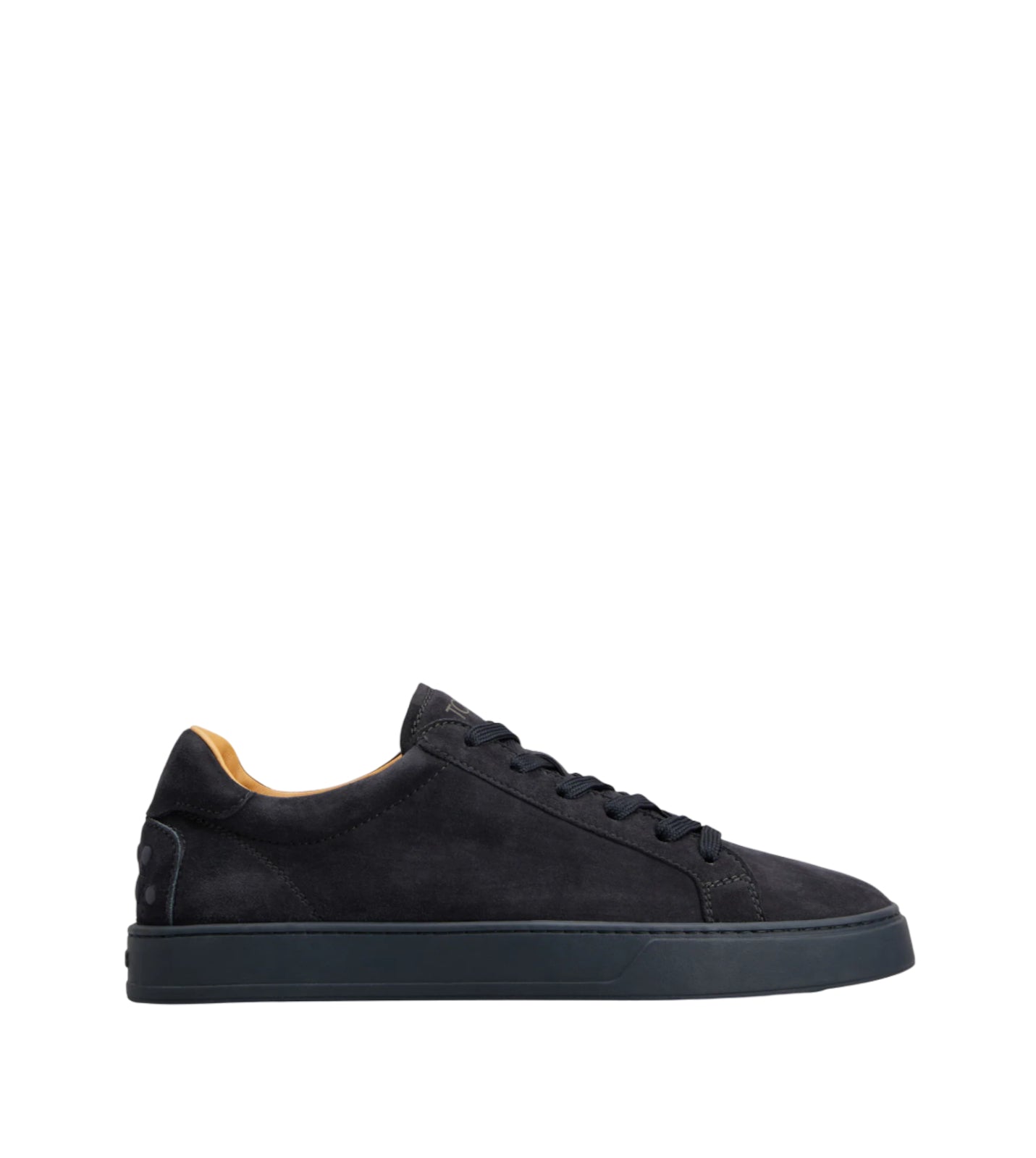 Refined Navy Blue Goat Leather Sneakers