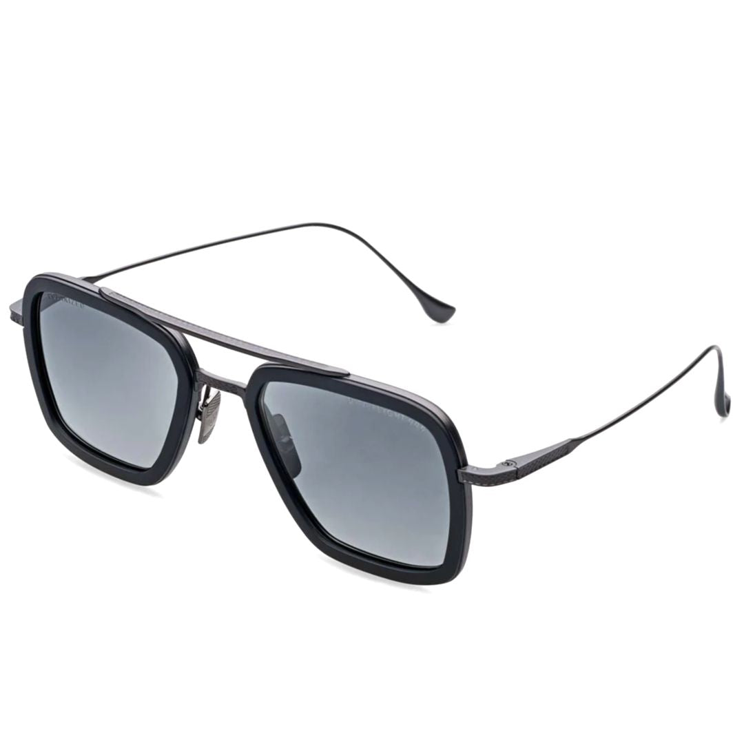 Flight.006 Bold Square Frame Sunglasses with Metal Double Bridge