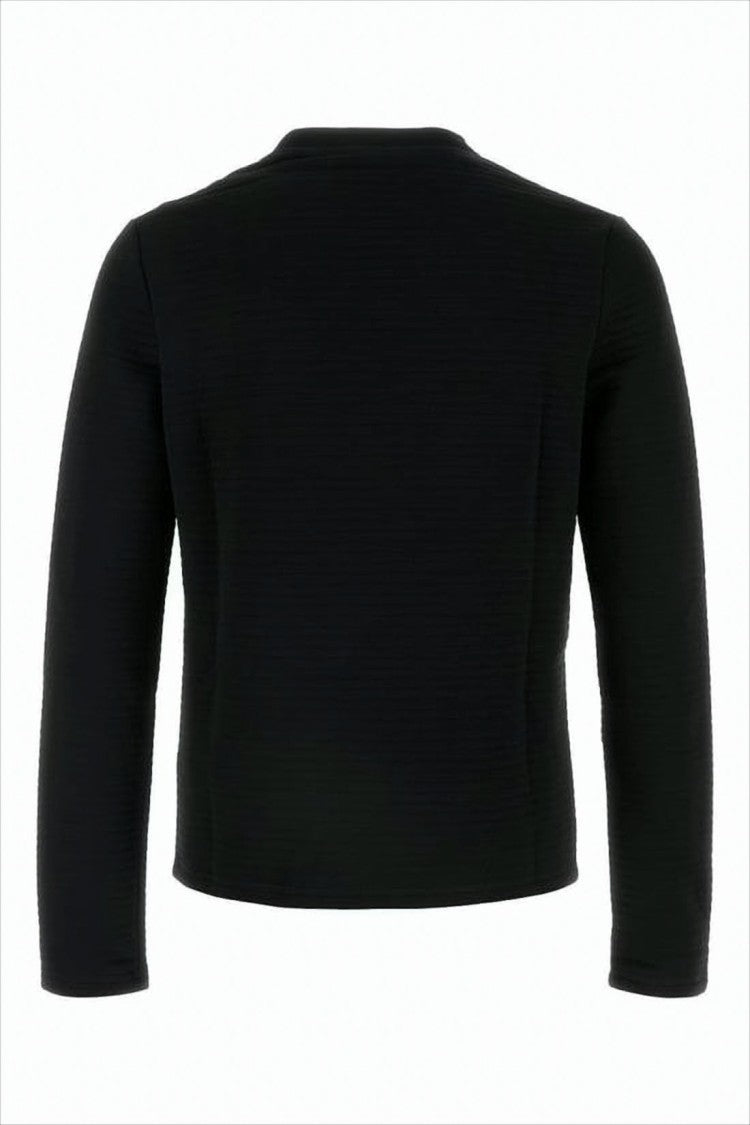 Slightly Cropped Long-Sleeve Top with Subtle Texture