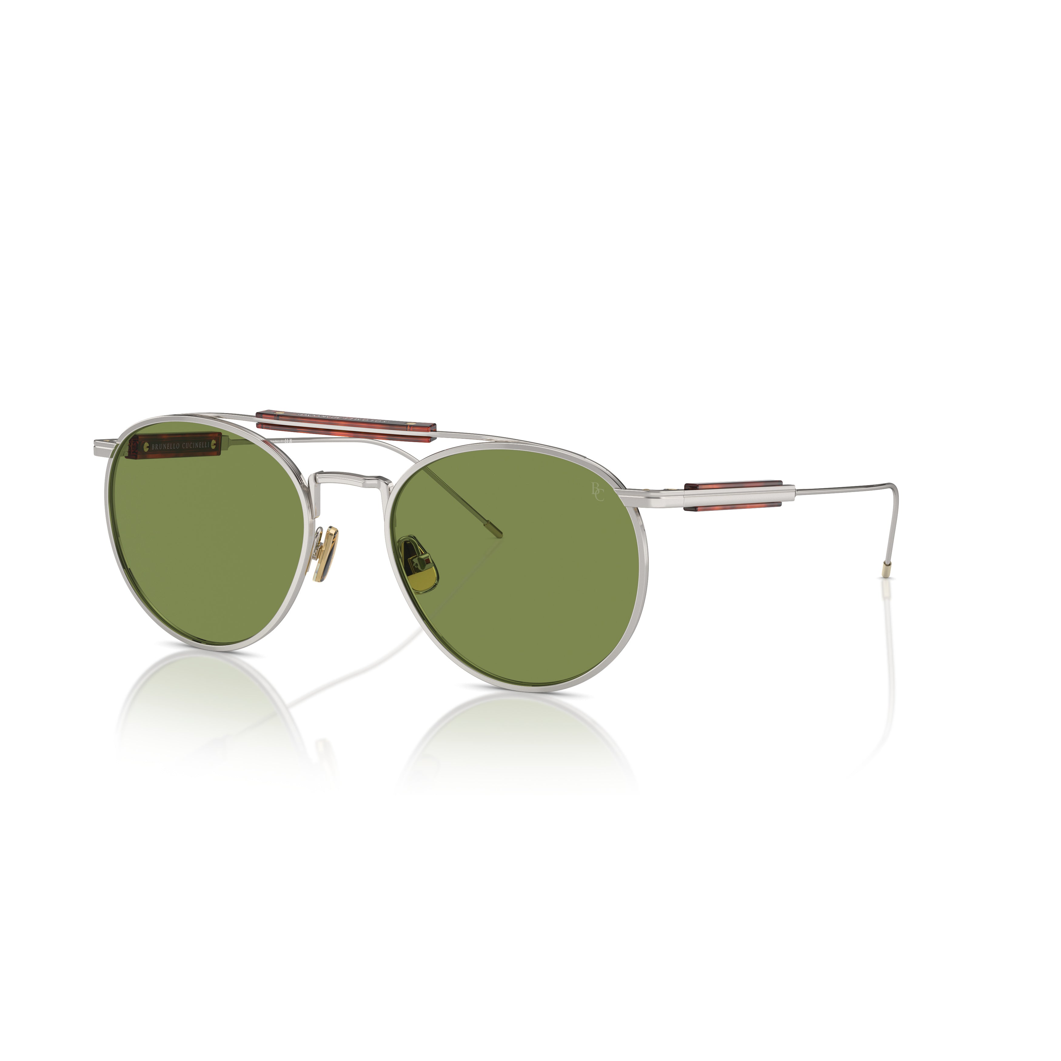 0bc2004st Titanium Frame Sunglasses with Green Lenses