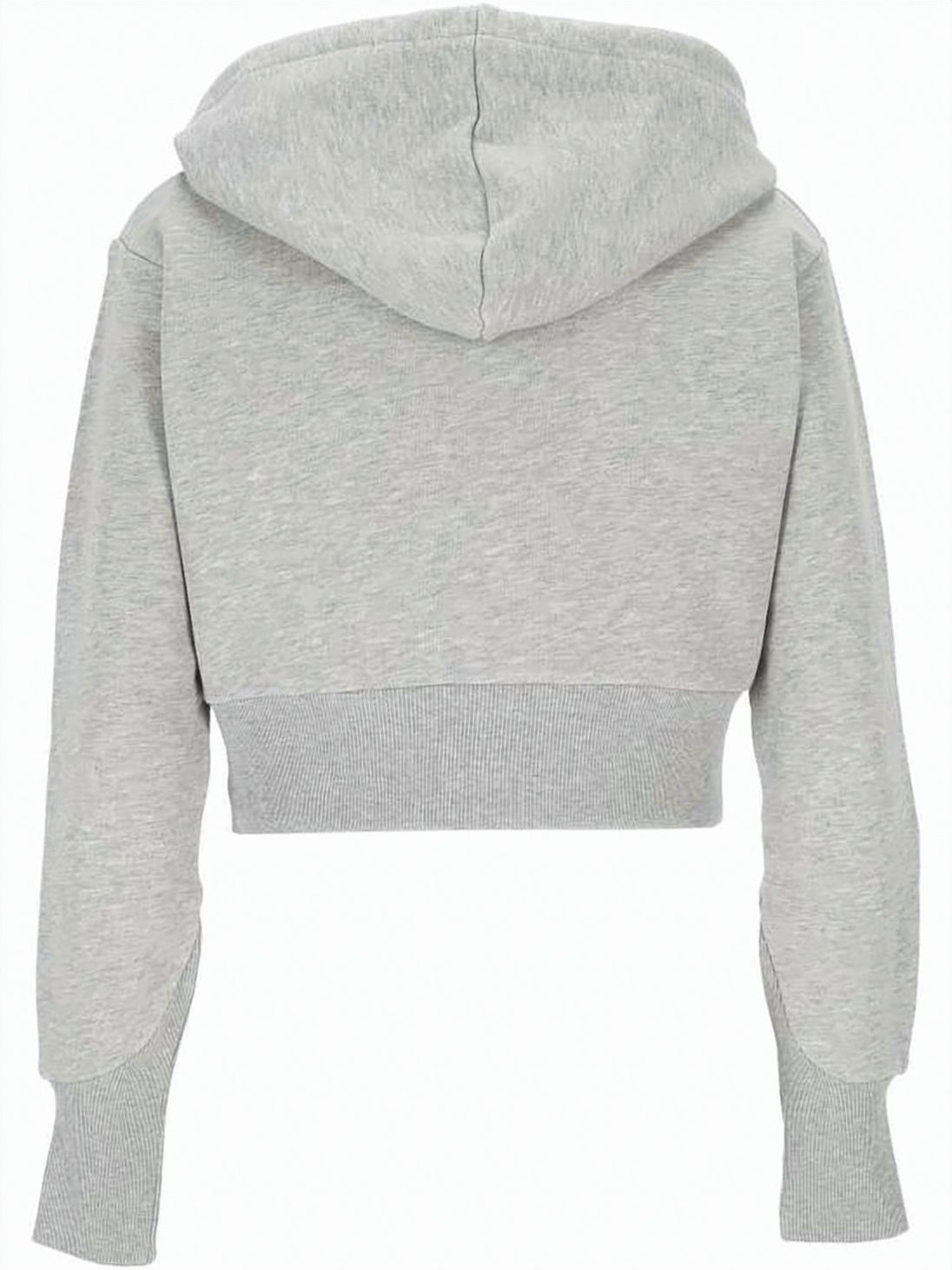 Cropped Zip-Up Hoodie with Striped Lining