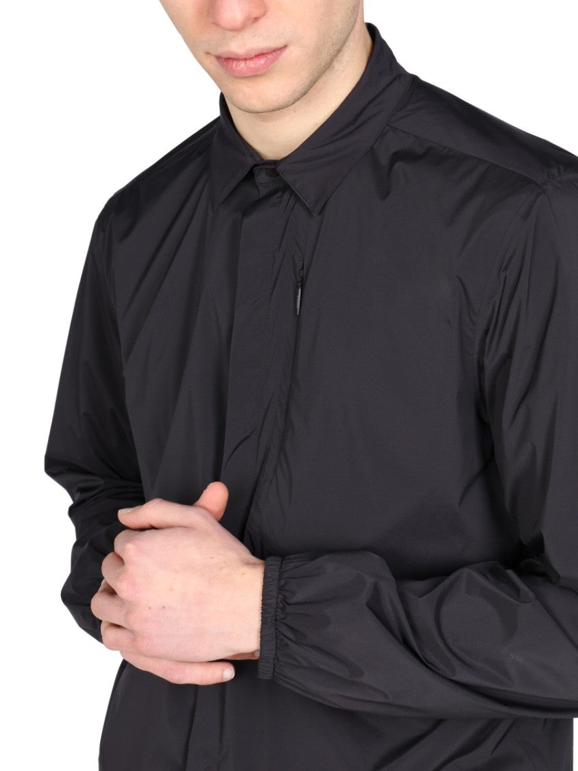 Pointed Collar Snap Closure Shirt Jacket