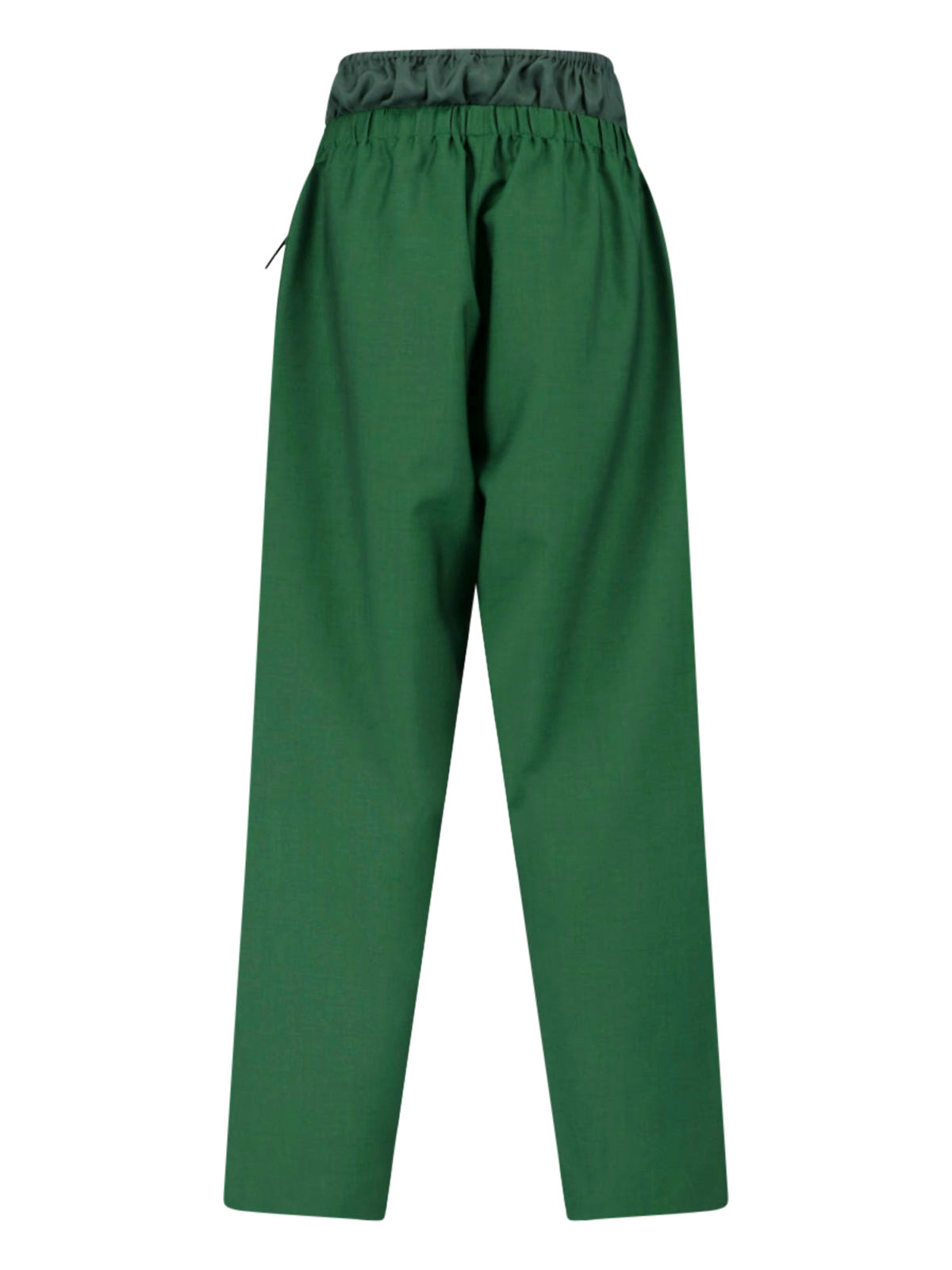 Green Straight-Leg Layered Sport Logo Trousers