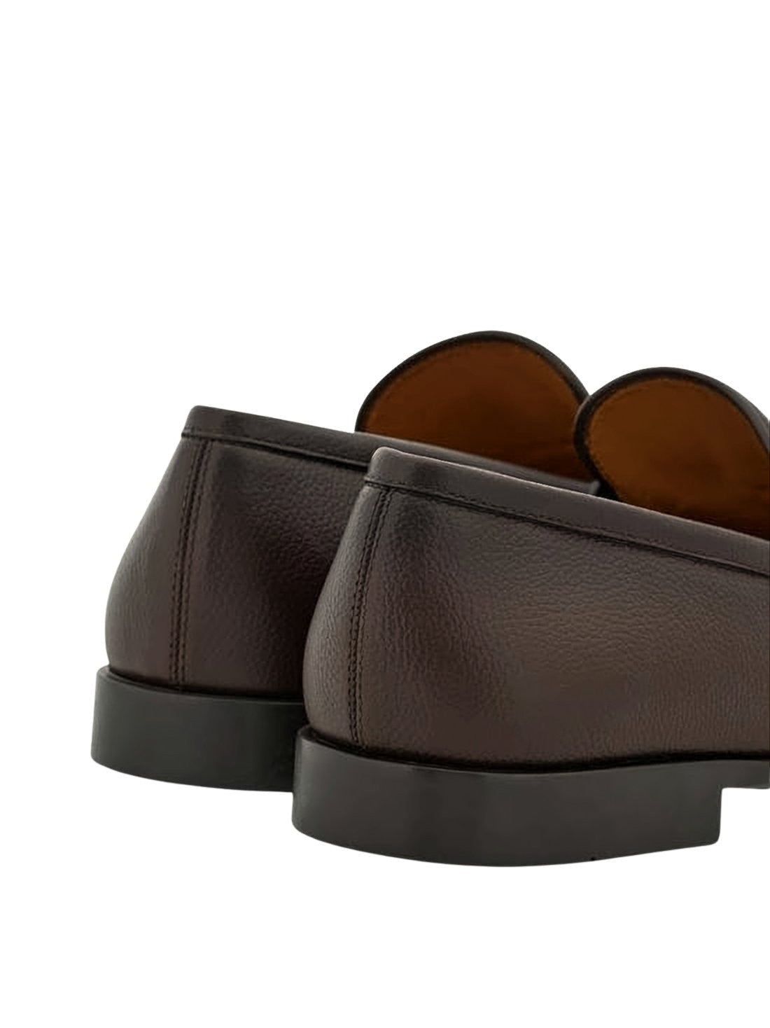 Brown Leather Loafers with Polished Finish