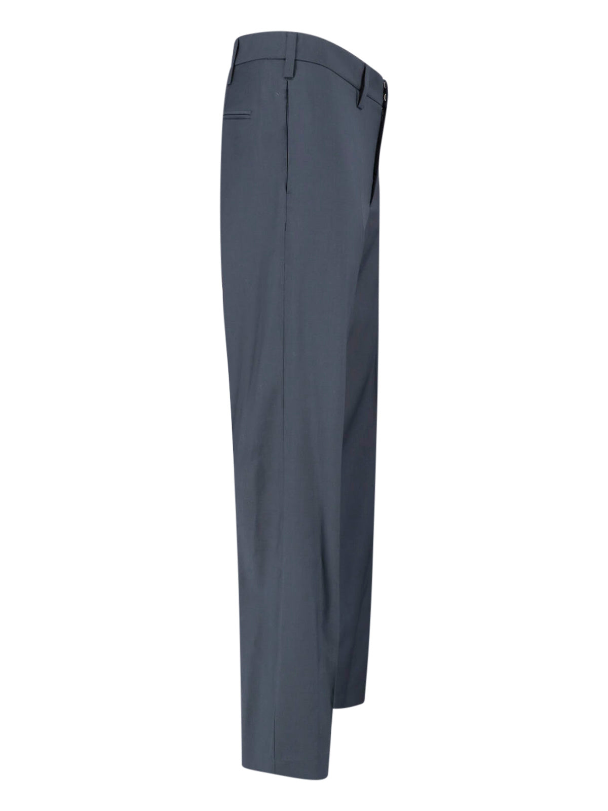 Grey High-Waisted Straight Leg Virgin Trousers