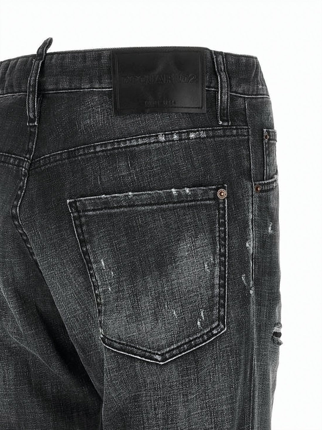 Black Slim Fit Distressed Denim Pants