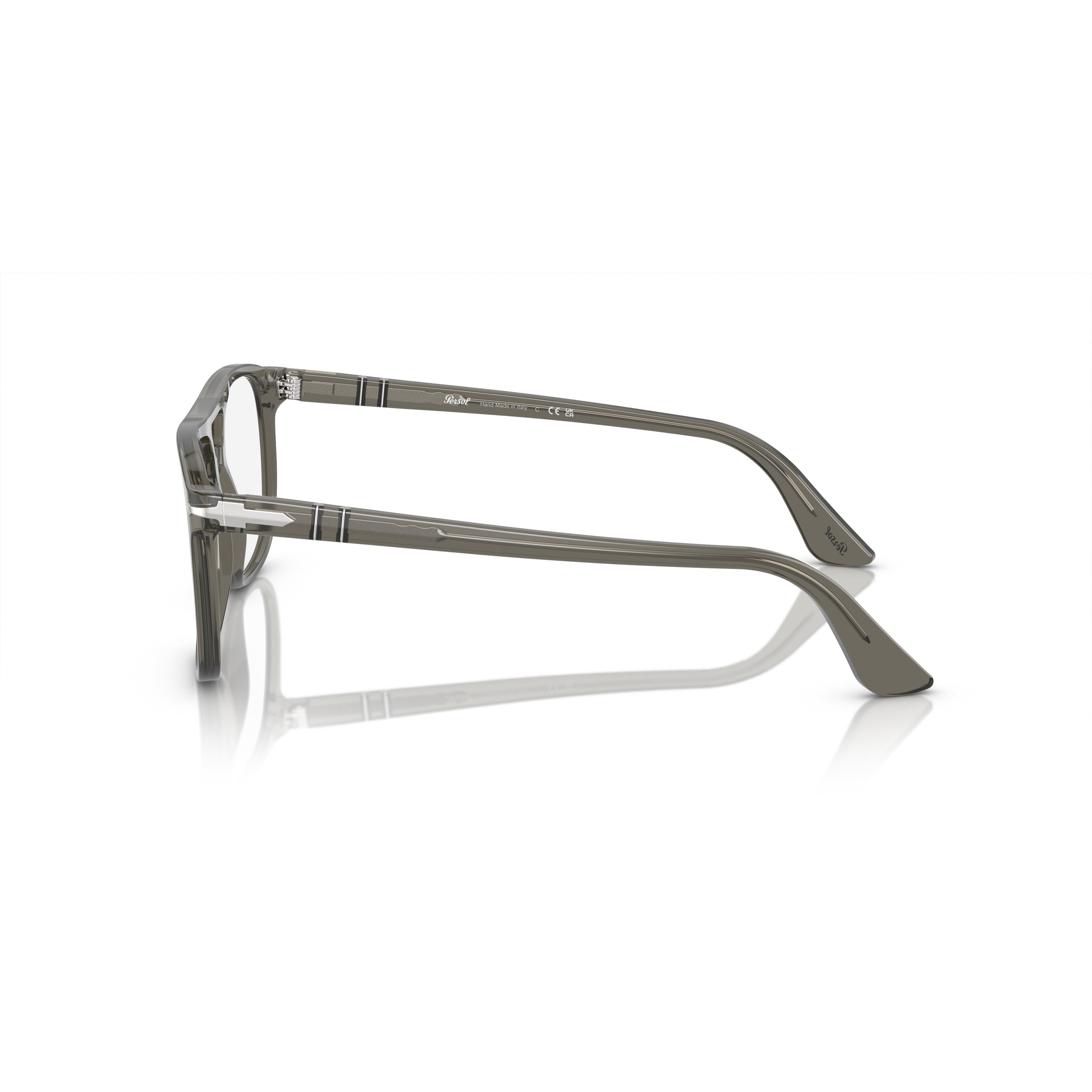 0po3329v Translucent Grey Acetate Aviator Eyeglasses