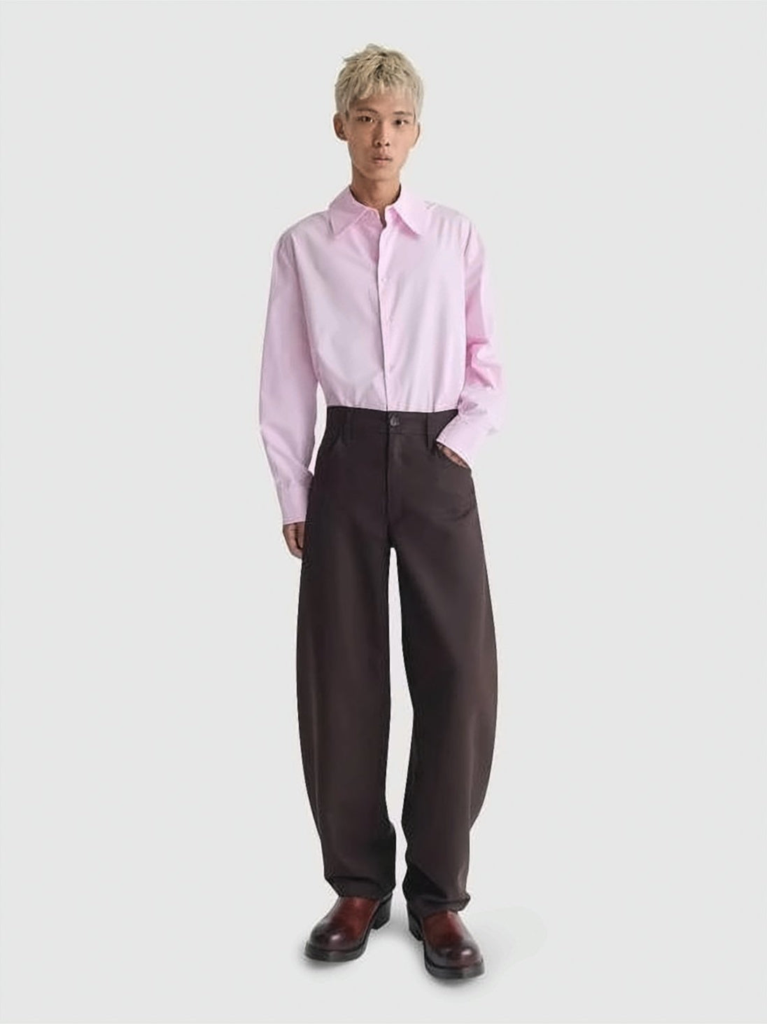 High-Waisted Wide-Leg Pants With Textured Surface
