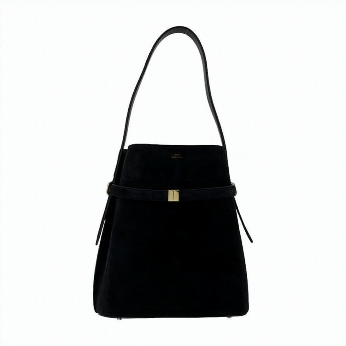 Structured Black Cowhide Tote Bag