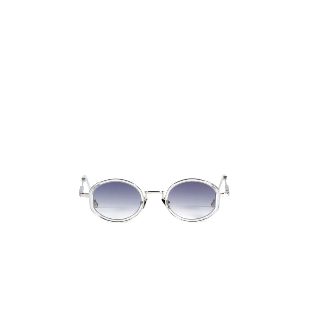 Jared Octagonal Gradient Tint Sunglasses with Silver Metal Frame