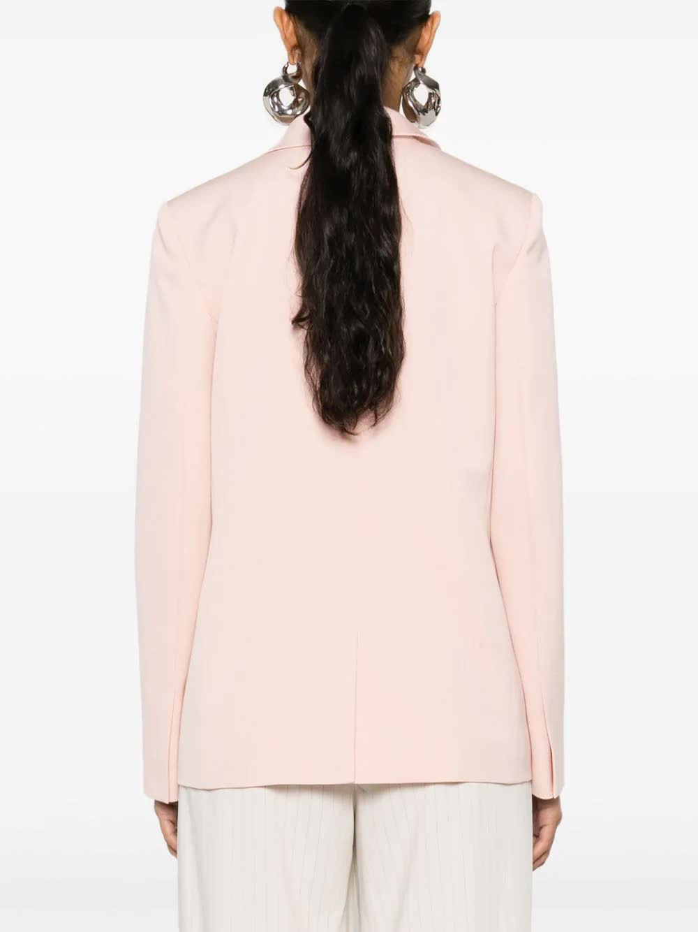 Pink Sartoriale Single-Breasted Wool Jacket