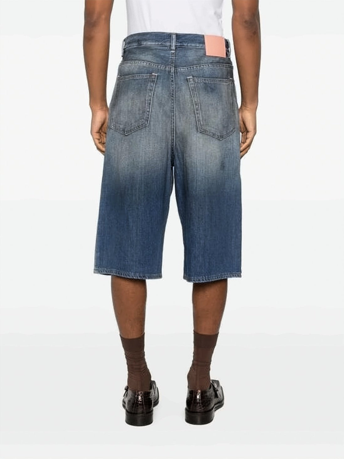 Faded Blue Denim Shorts with Relaxed Fit