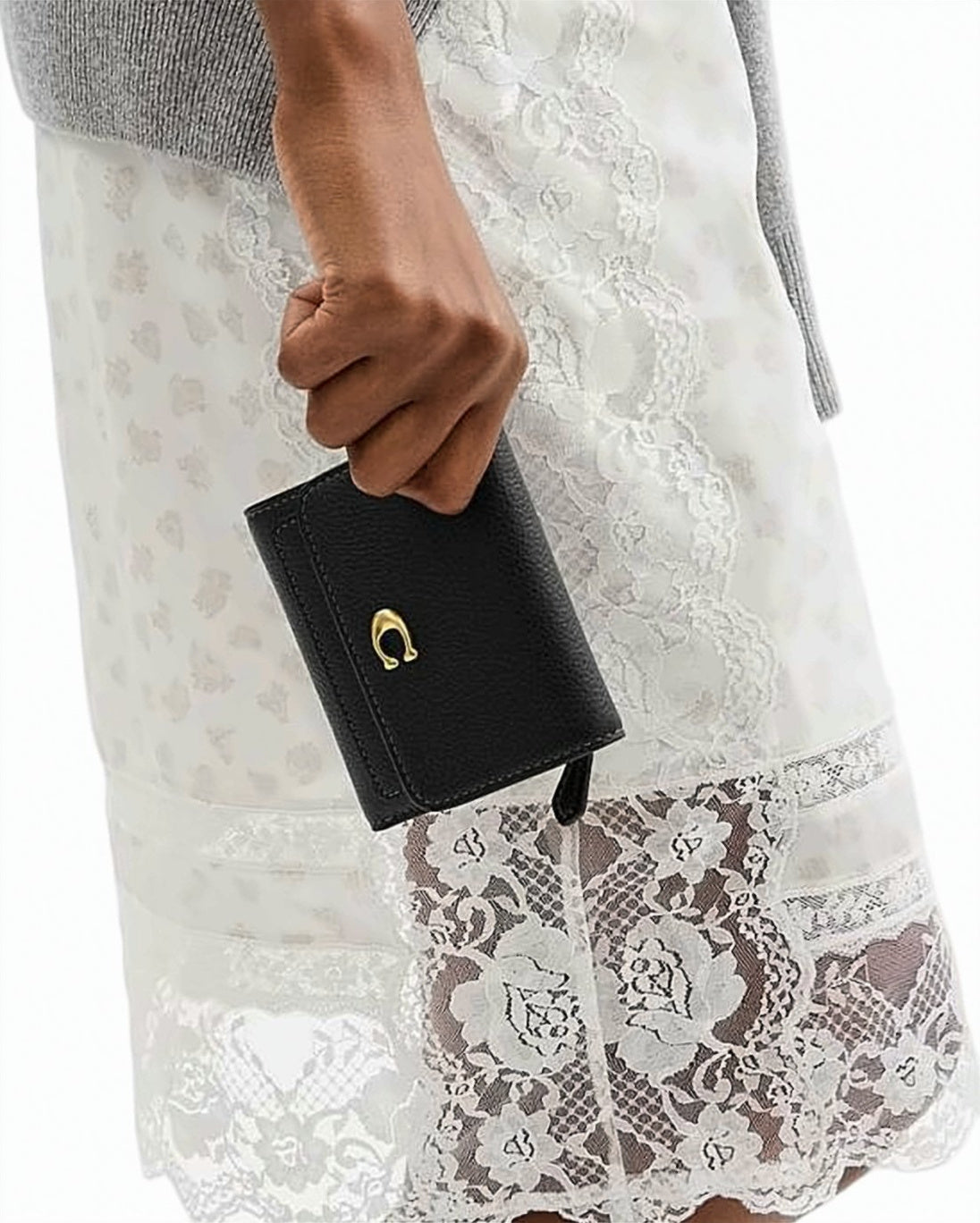 Compact Textured Calf Leather Wallet