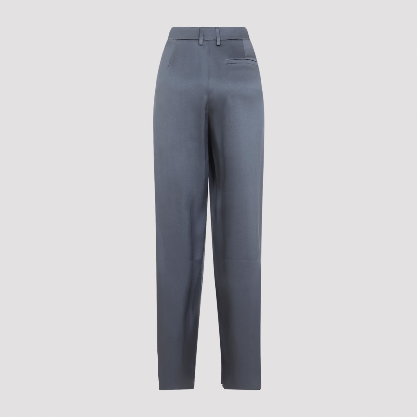 Silk Trousers With High Waist And Subtle Sheen