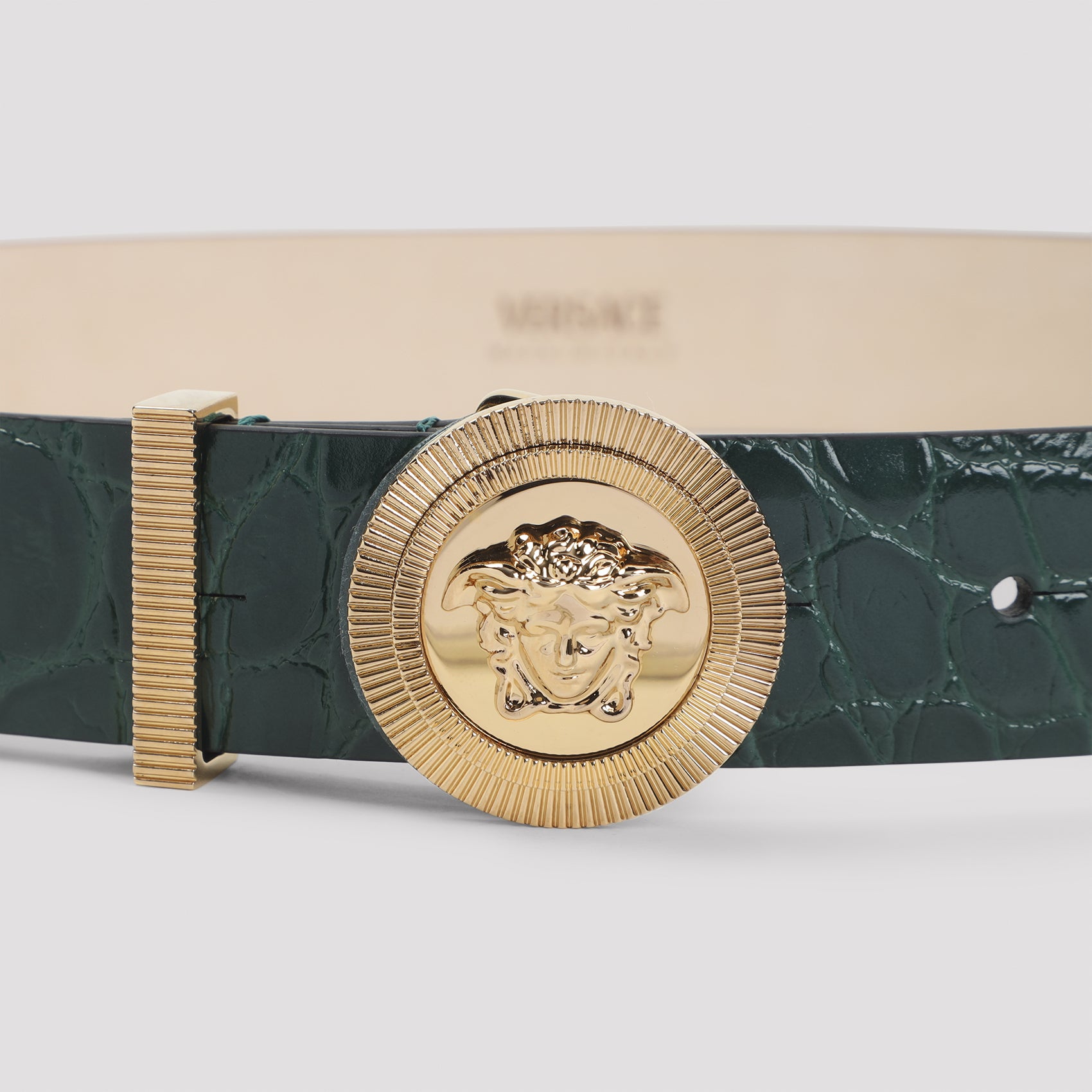 Textured Green Calf Leather Belt