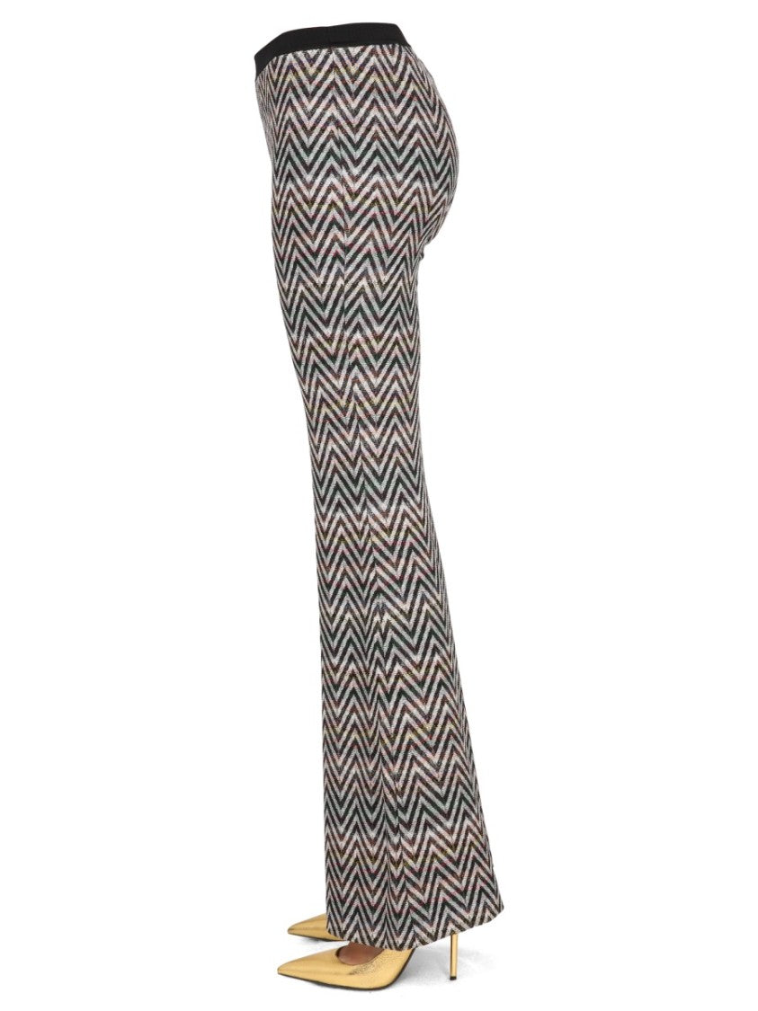 Flared Pants With Iconic Zigzag Design