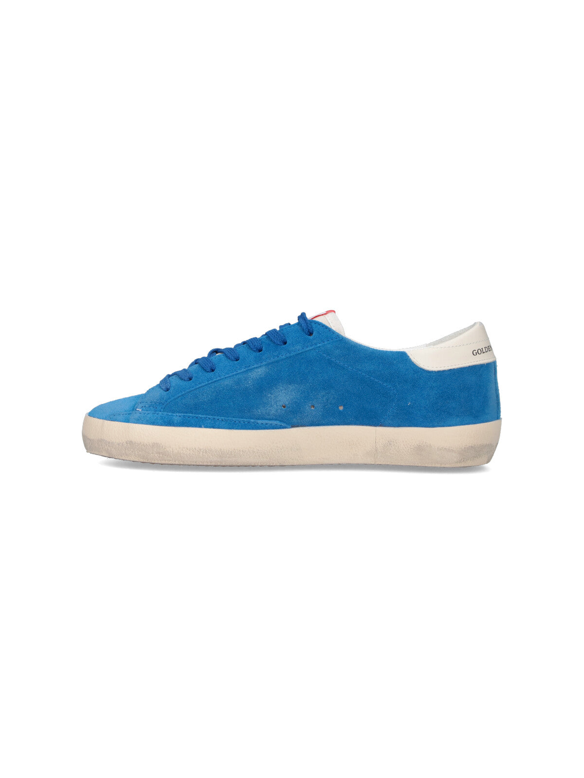 Blue Super-Star Worn Suede Low-Top Sneakers