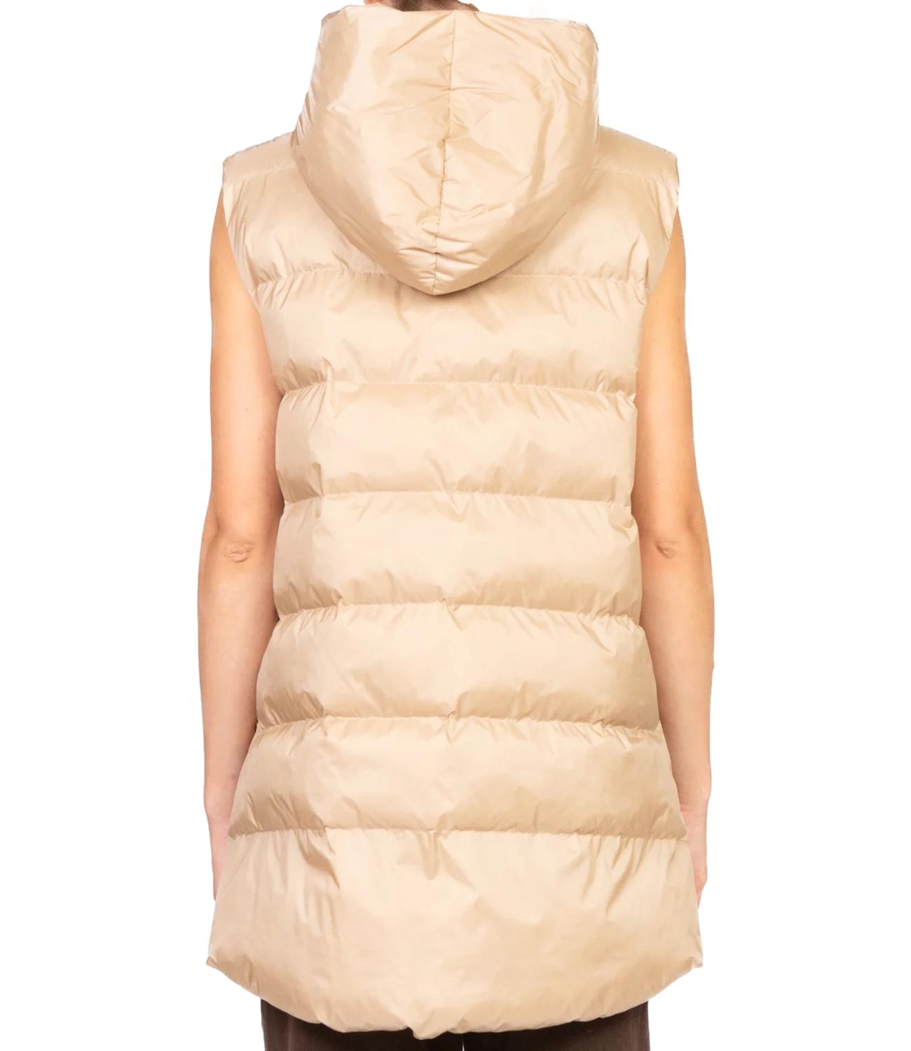 Sleeveless Padded Vest With Hood
