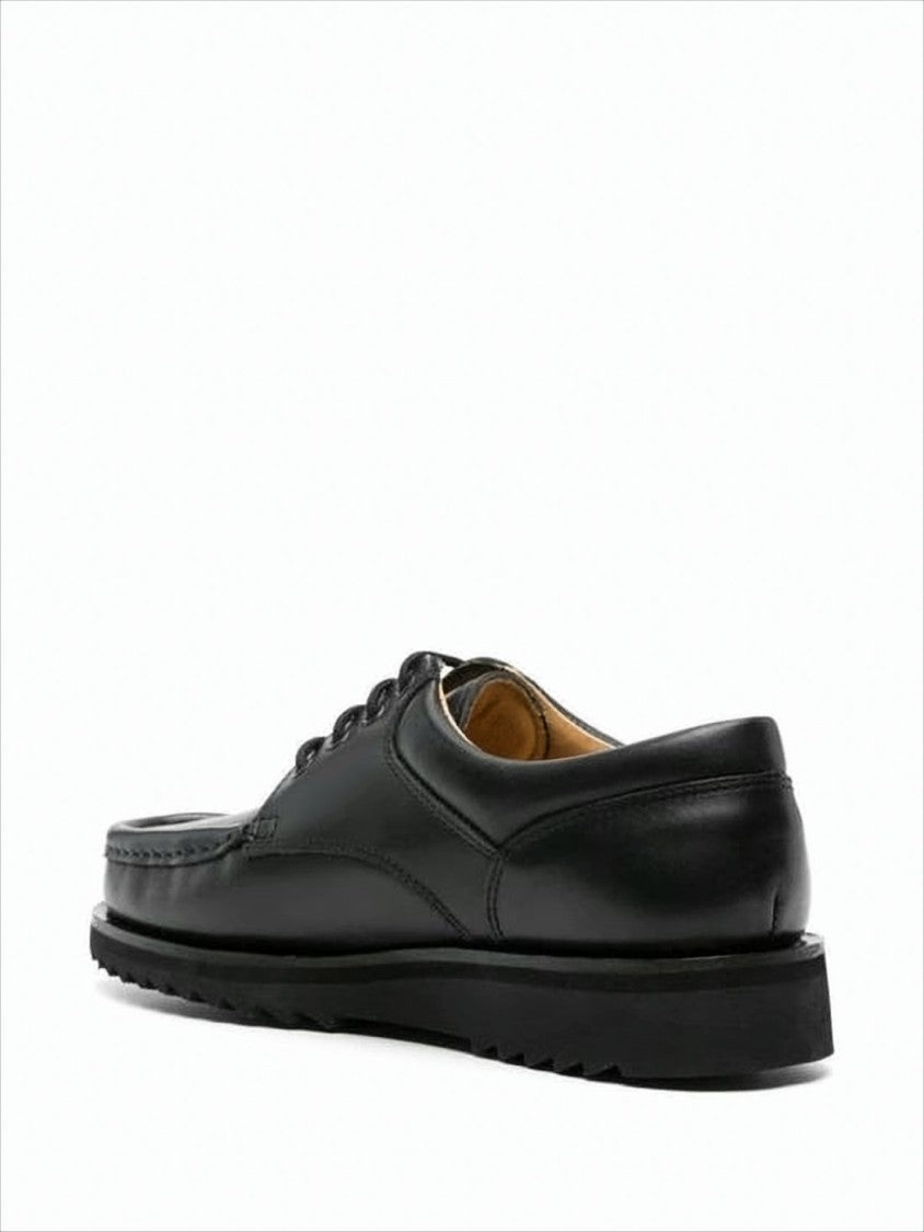 Moc Toe Black Leather Dress Shoes