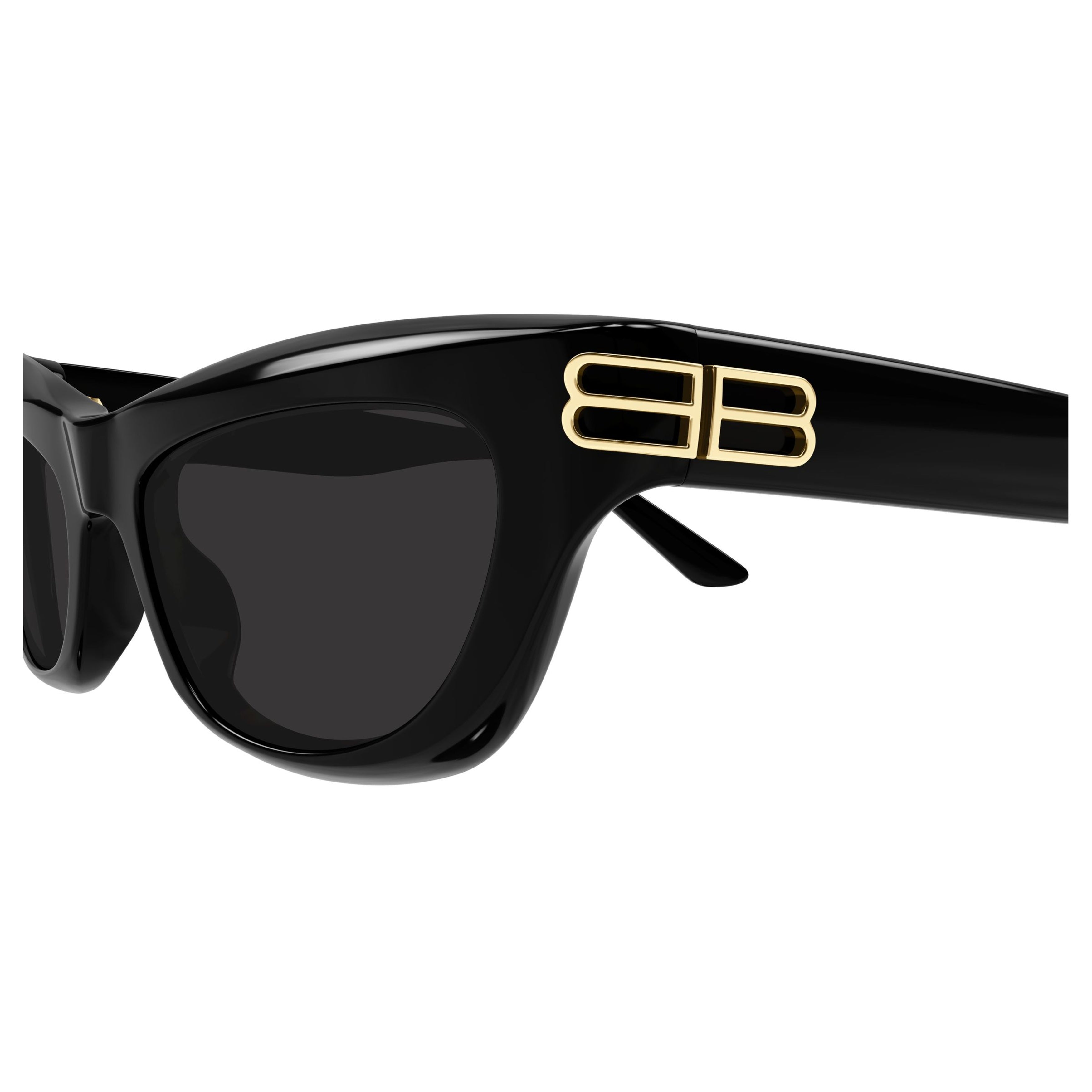 Bb0430s Glossy Black Acetate Rectangular Sunglasses