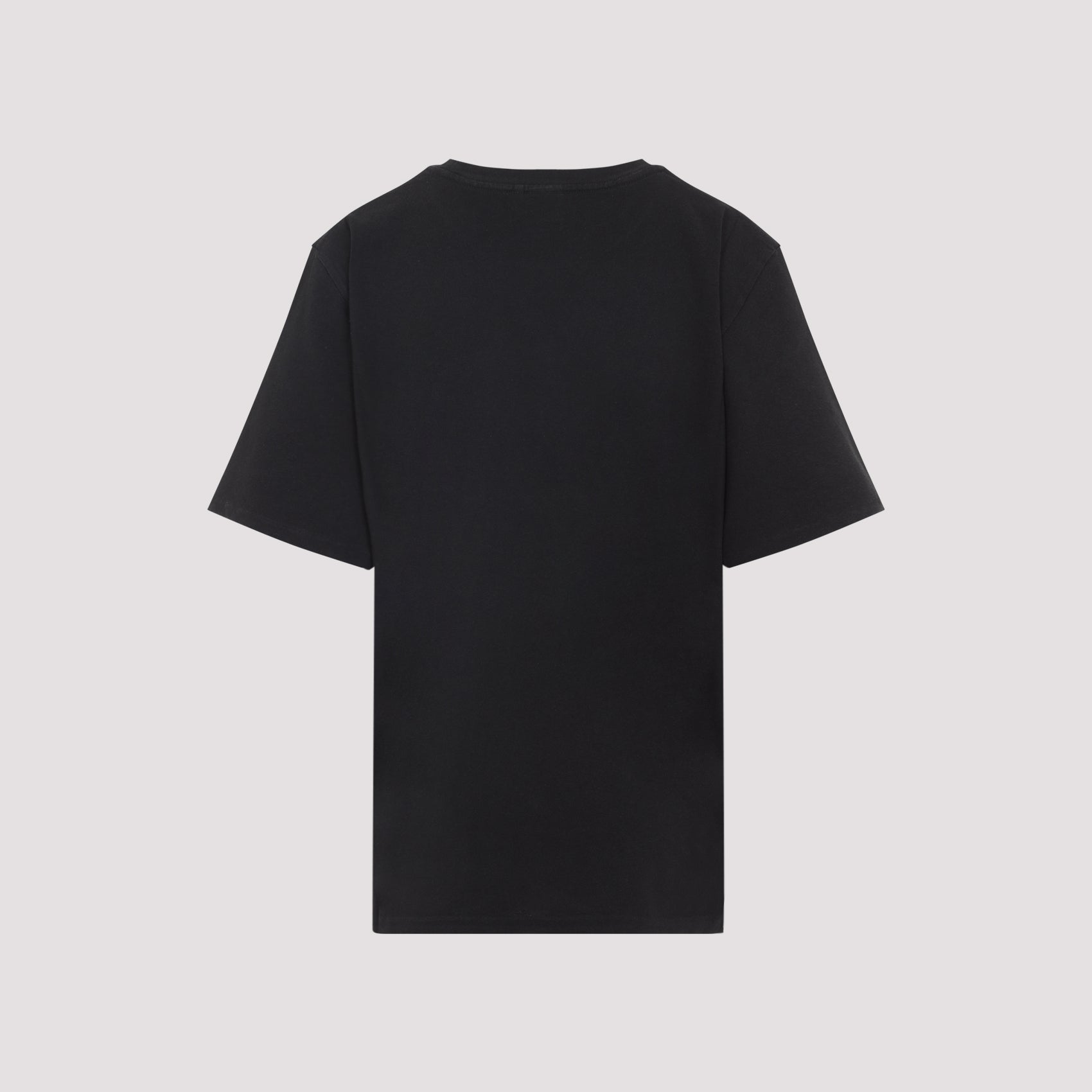 Czarny T-Shirt Z Nadrukiem Flaminga