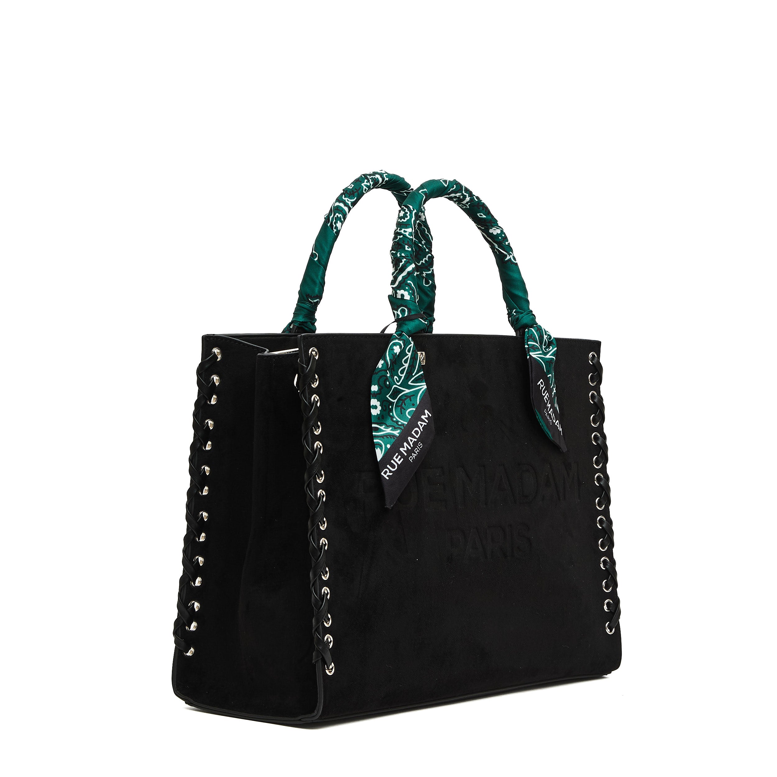 Tote Suede Nero With Bandana