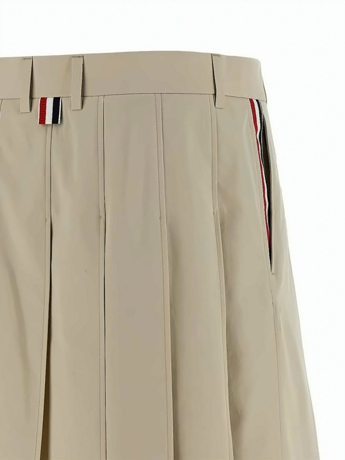 Structured Pleated Cotton Skirt