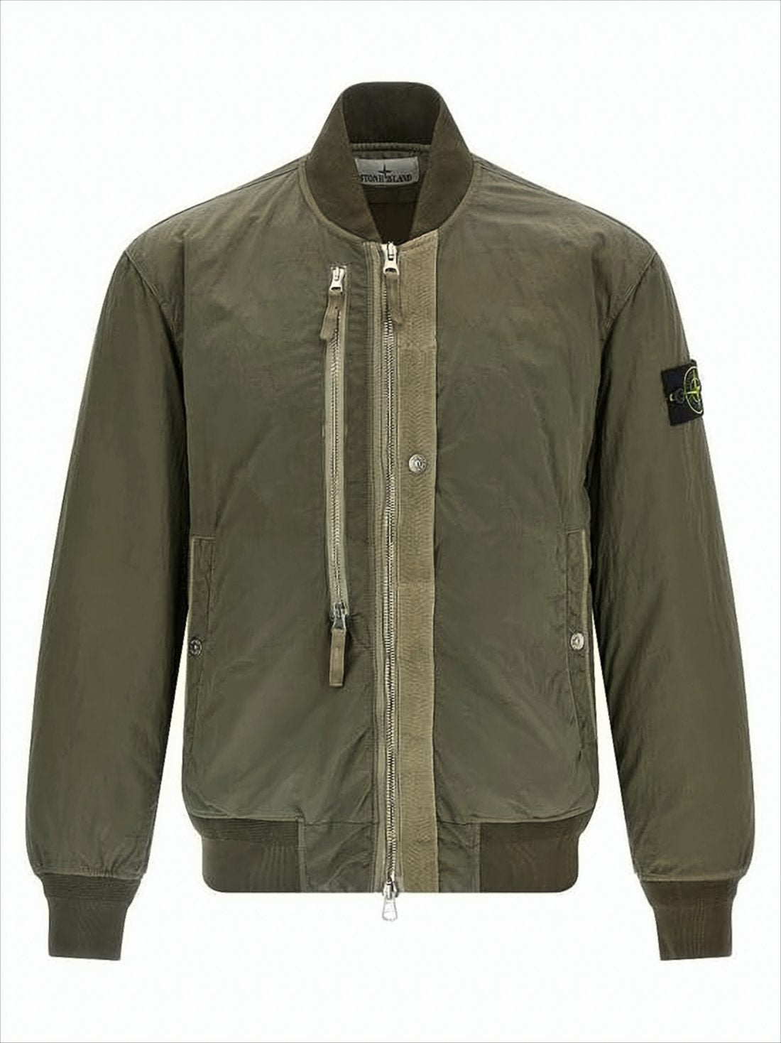 Olive Green Bomber Jacket with Signature Patch