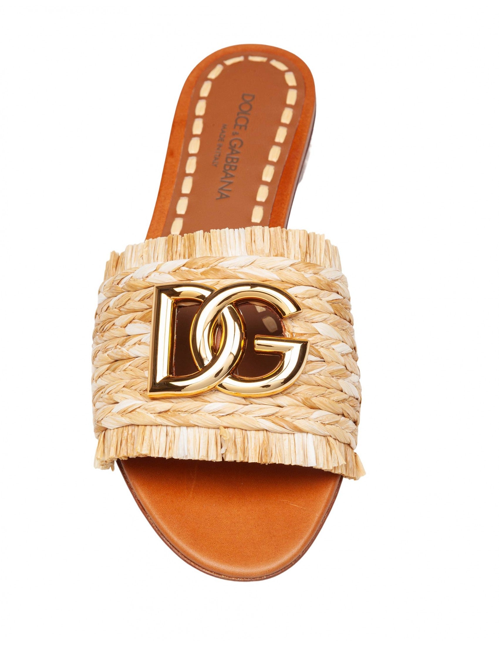 Raffia Slipper With Fringed Edges