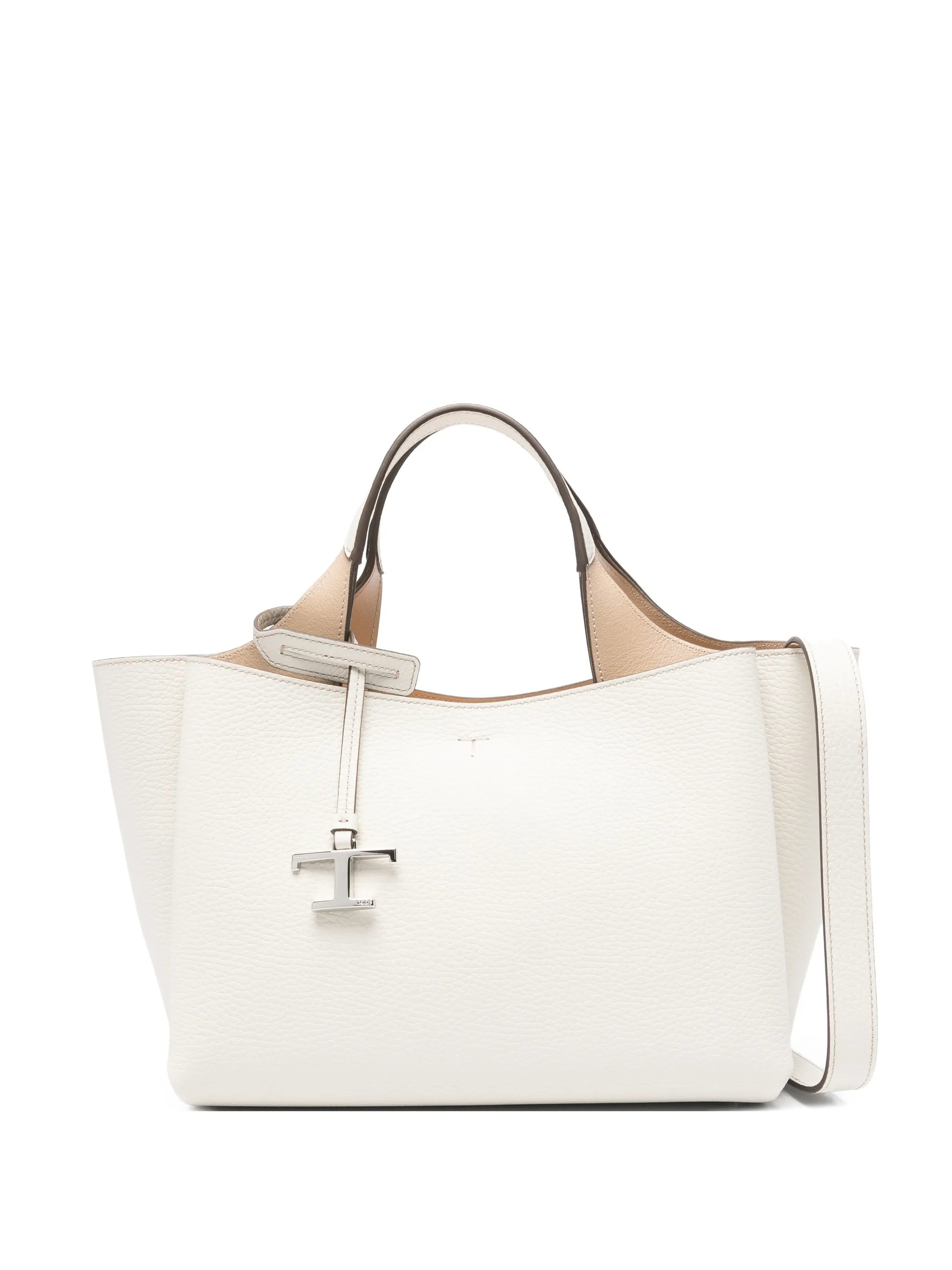 Pebbled Leather Tote Handbag