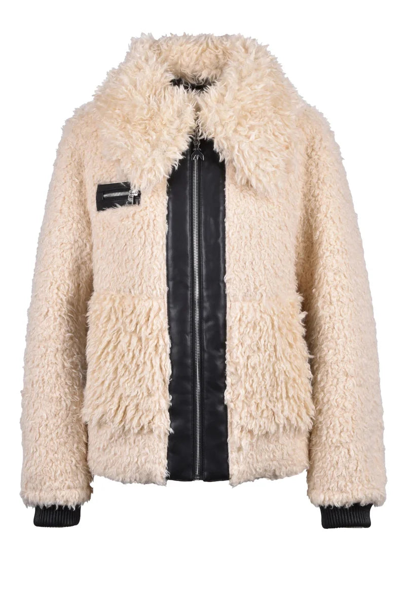 Teddy Jacket - White/Black