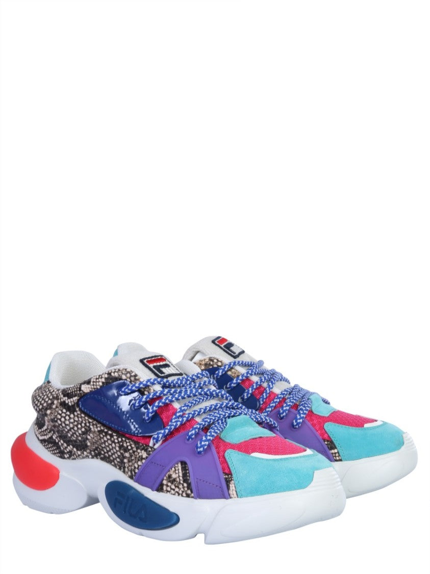 Multi-Color Chunky Sneakers With Tubular Sole