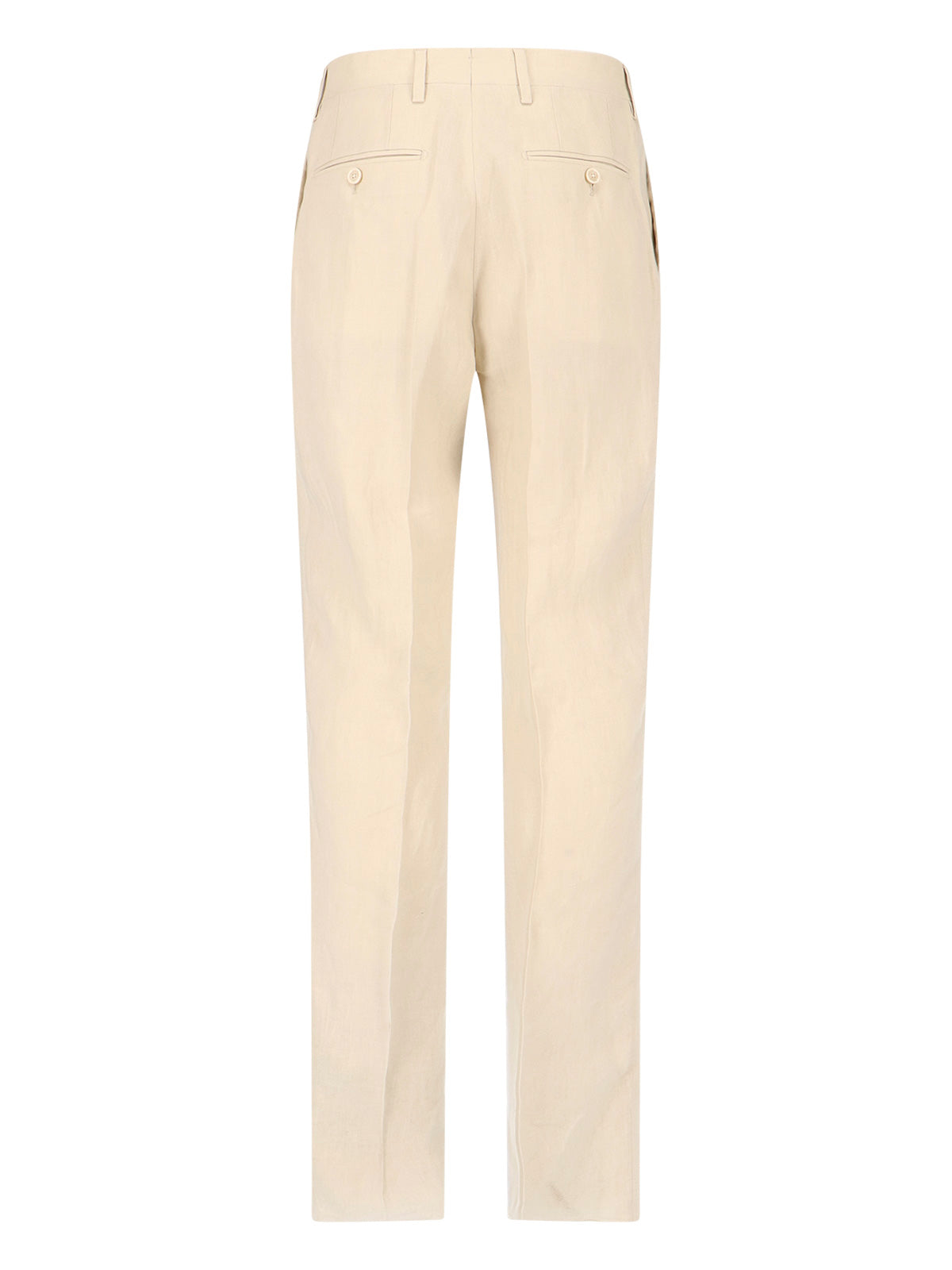 Cream Tailored Double-Breasted Linen Suit