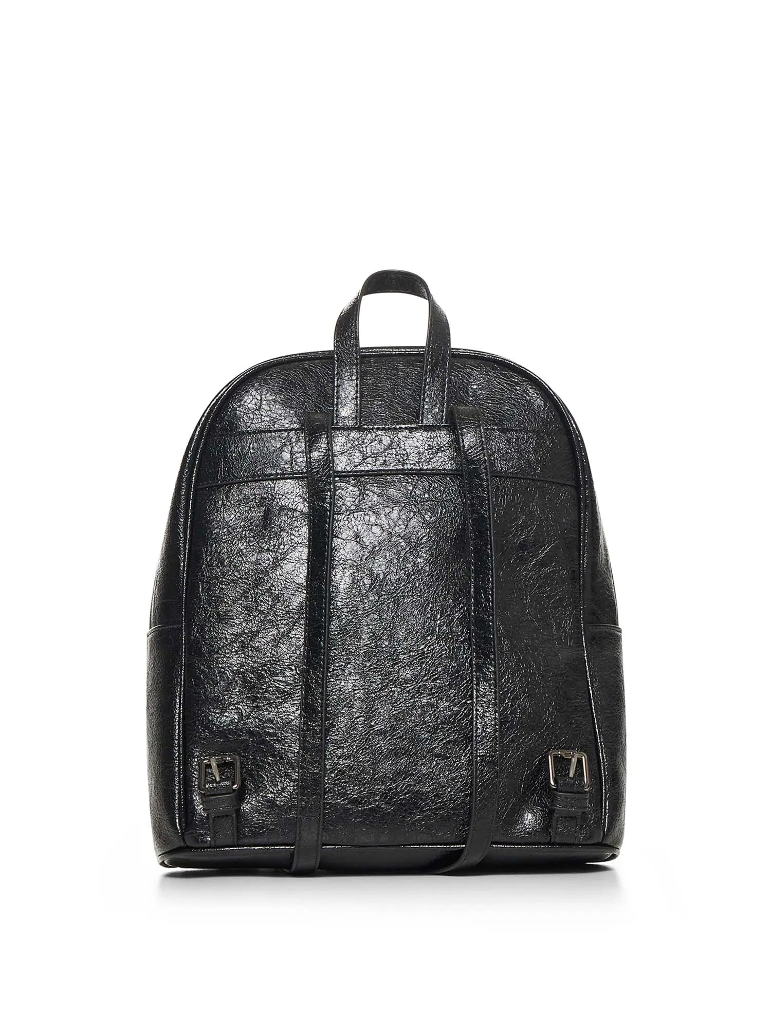 Textured Synthetic Leather Backpack