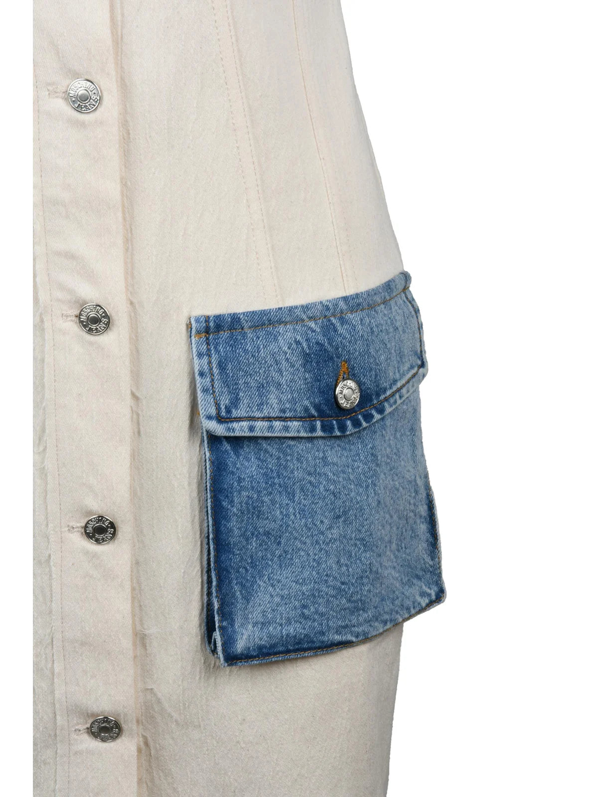 Jeans Stretch Shirt Dress - Beige