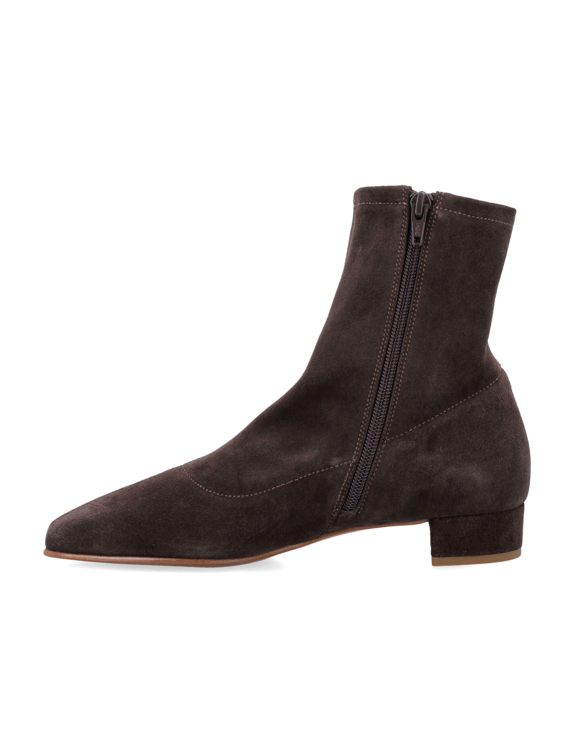 Ristretto Brown Suede Ankle Boots with Glove-like Fit