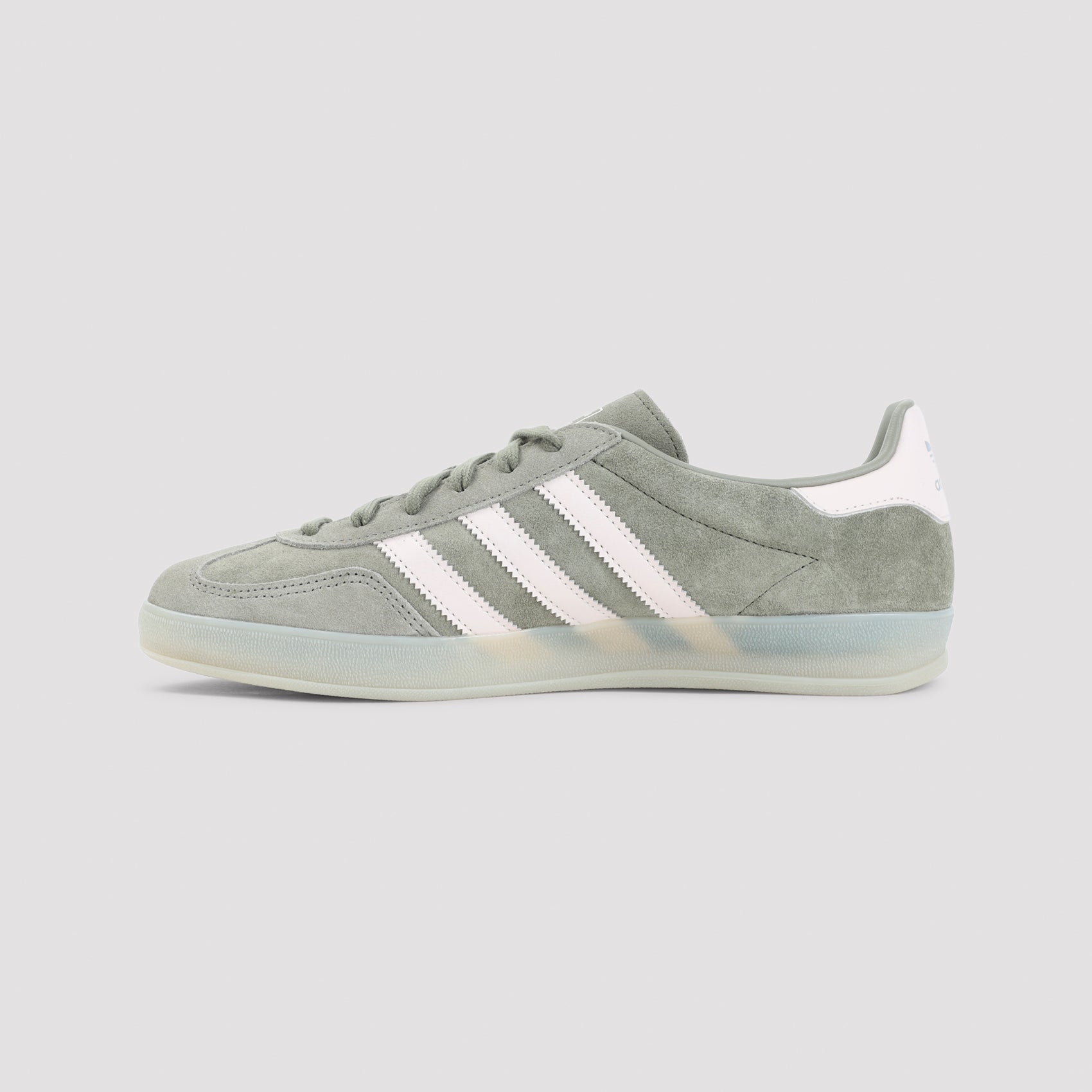 Low-Top Sneakers in Soft Green Suede