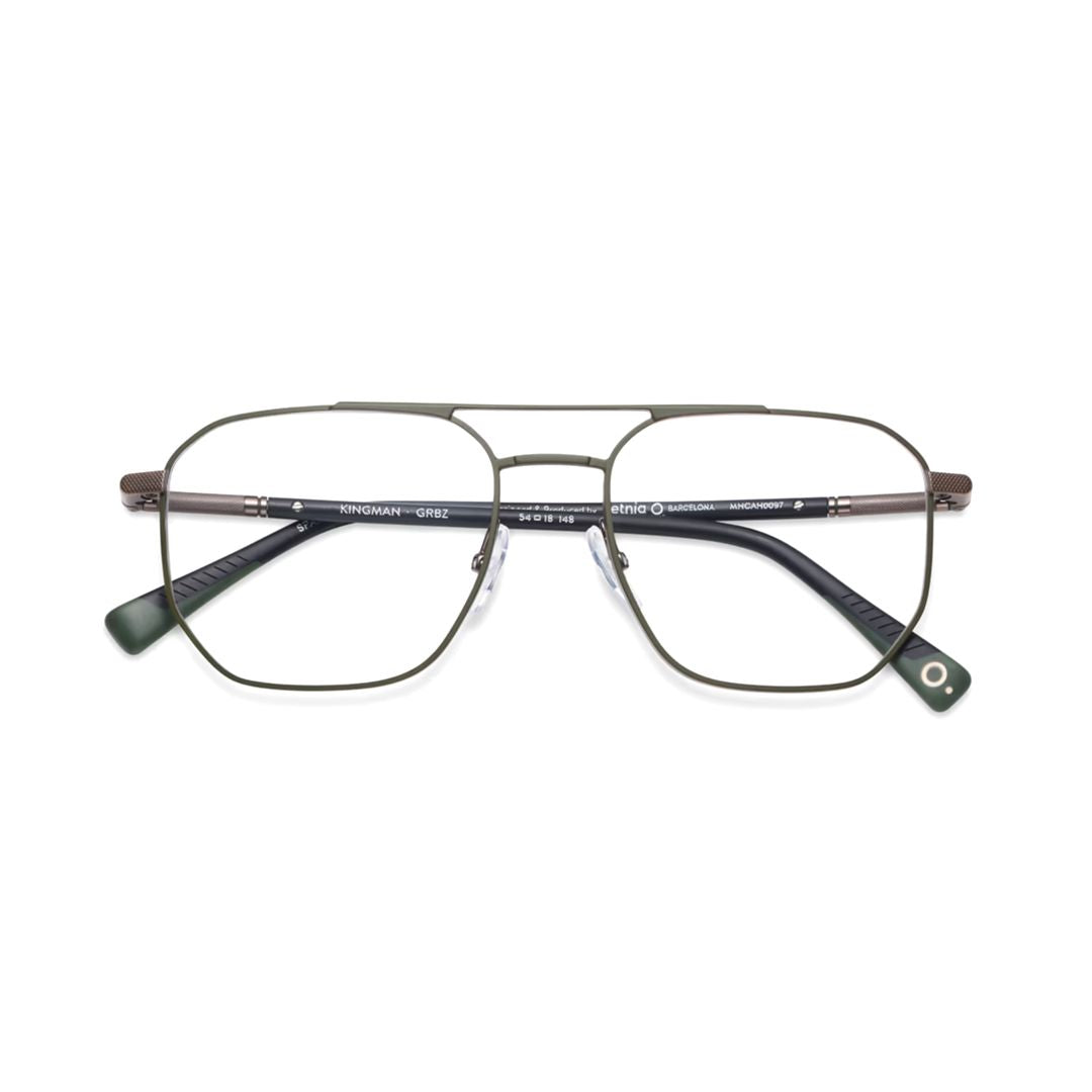 Kingman Geometric Metal Frame Eyeglasses with Double Bridge