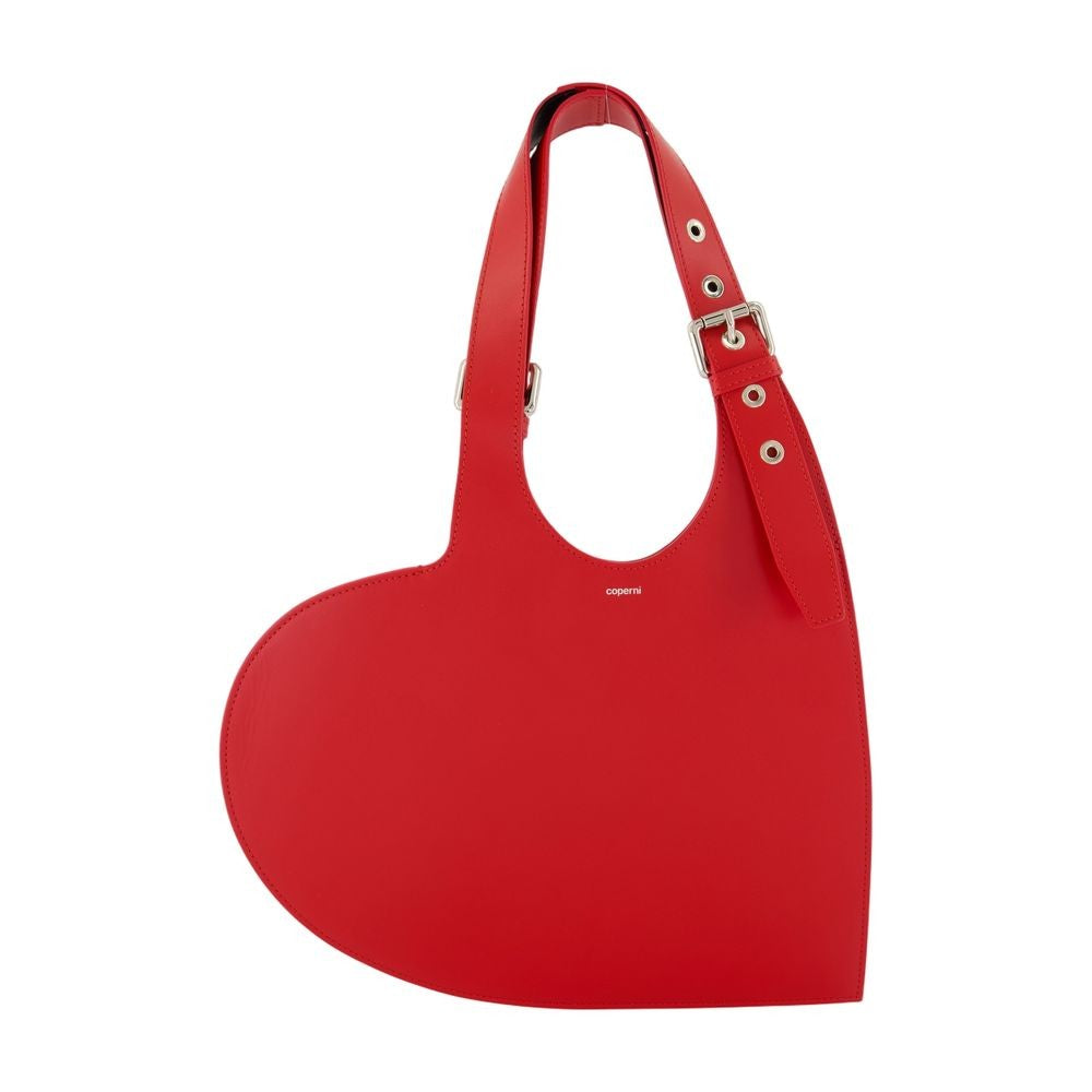 Belt Heart Shoulder Bag - Leather - Red