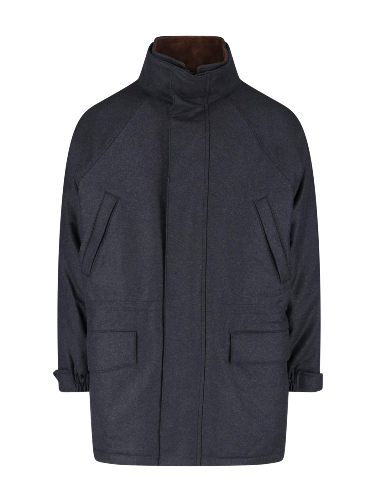 Black Structured High Collar Jacket