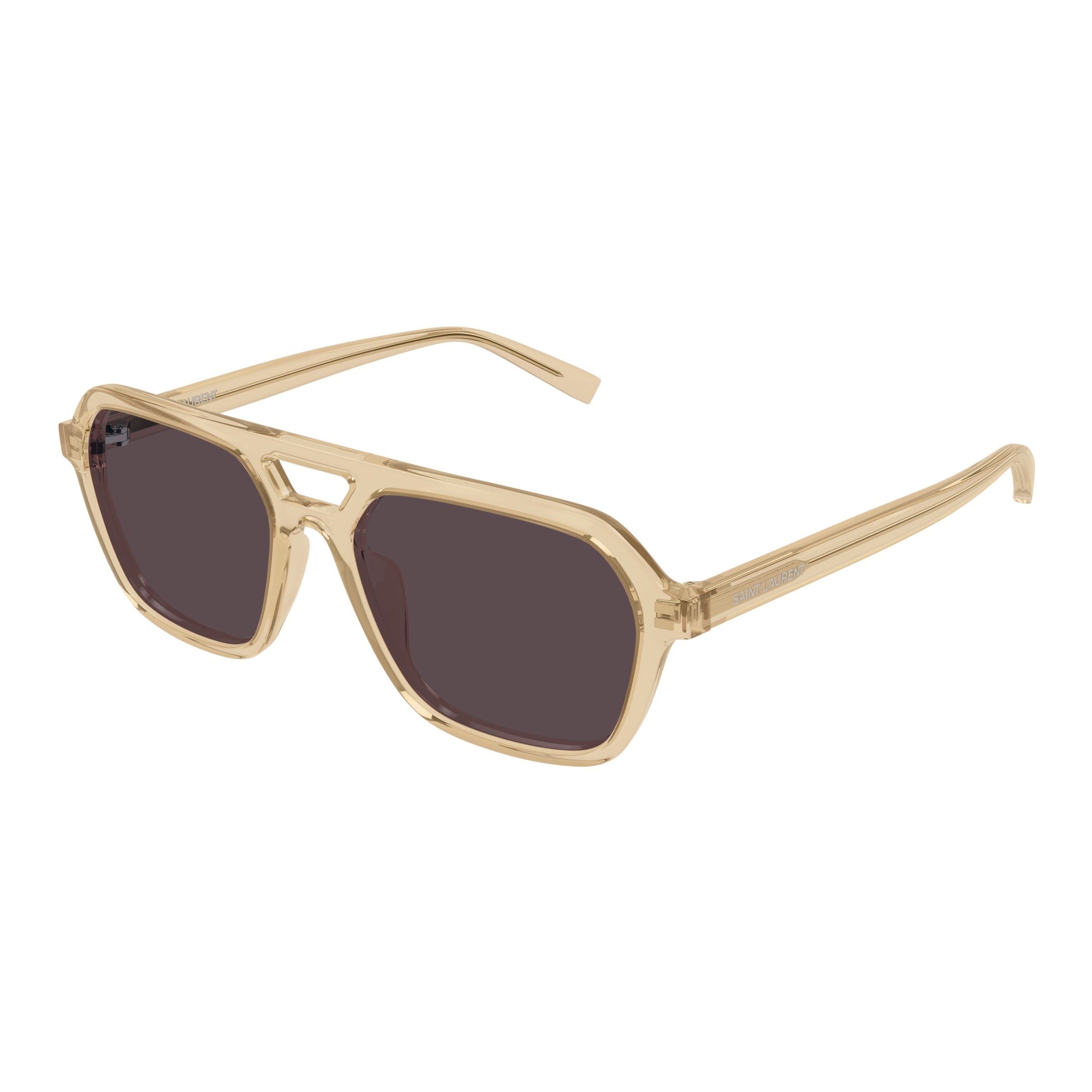 Geometric Frame Sunglasses In Translucent Beige