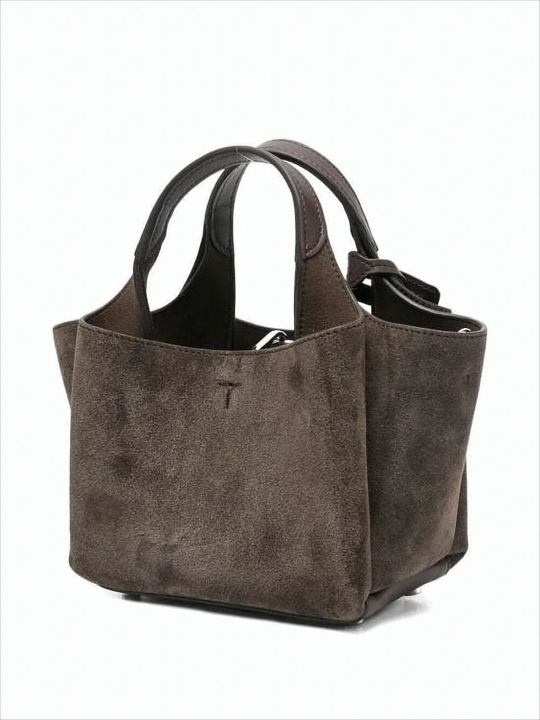 Compact Suede Calf Leather Tote Bag