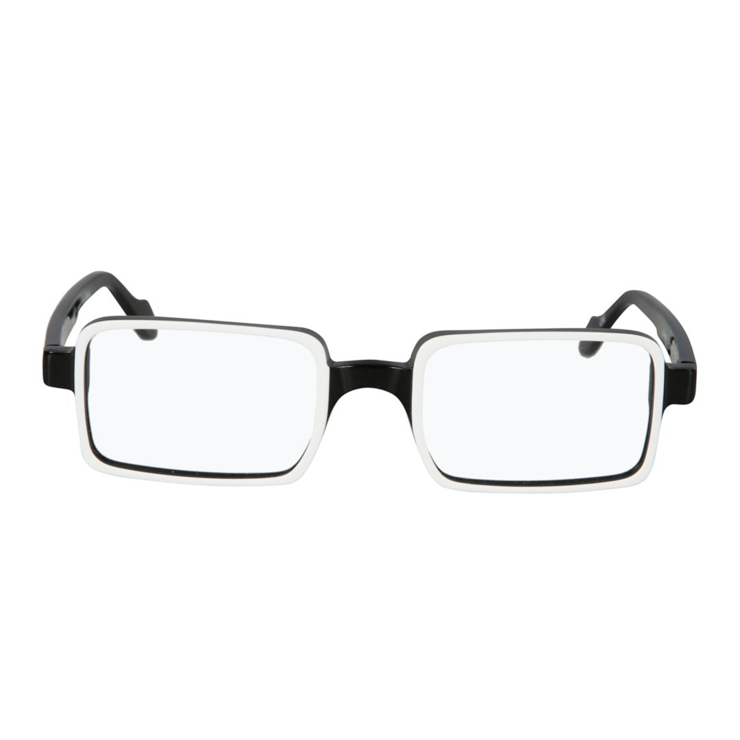 Planet Light Rectangular Two-Tone Sunglasses with Bold Black Front