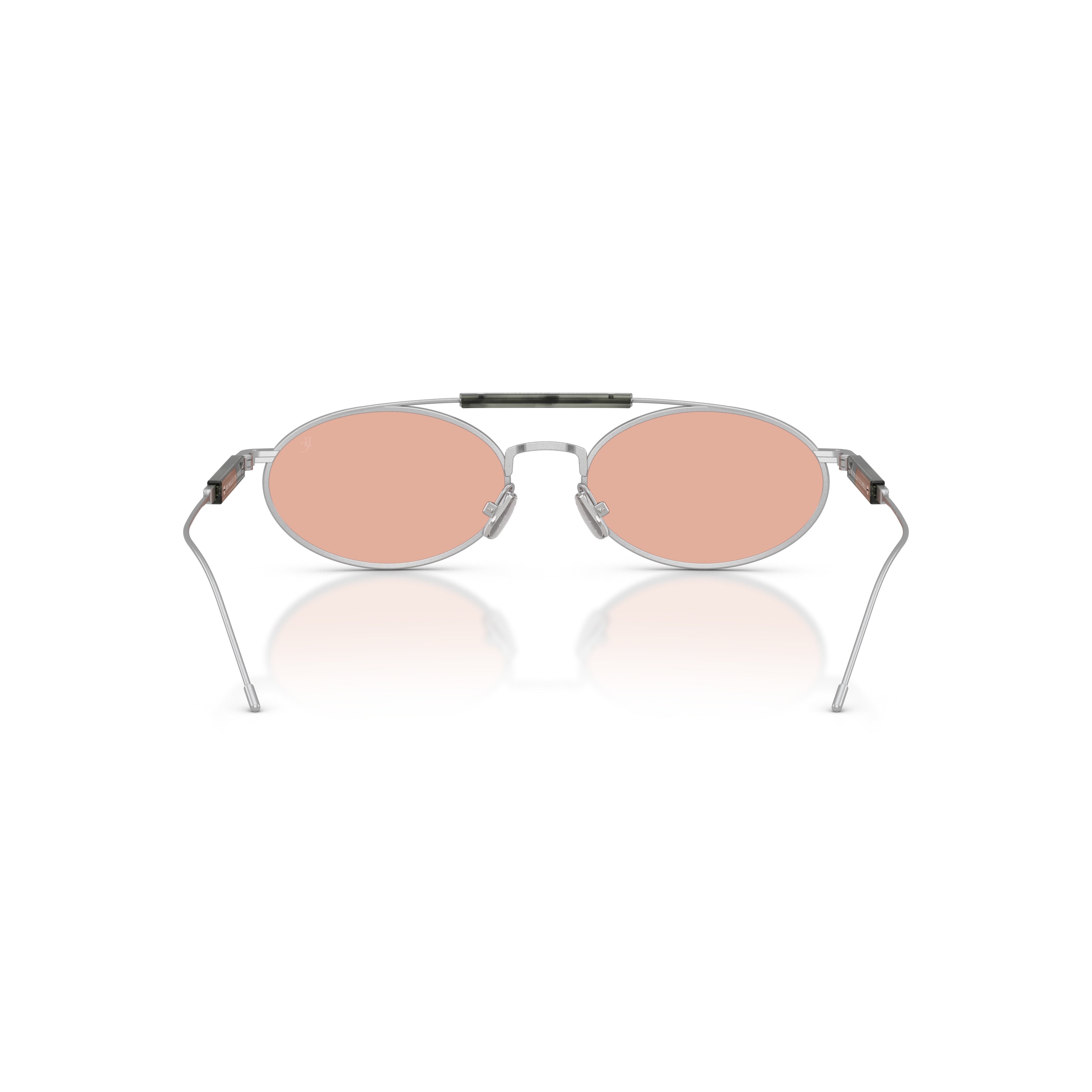 0bc2013st Oval Titanium Frame Sunglasses with Pink Tinted Lenses