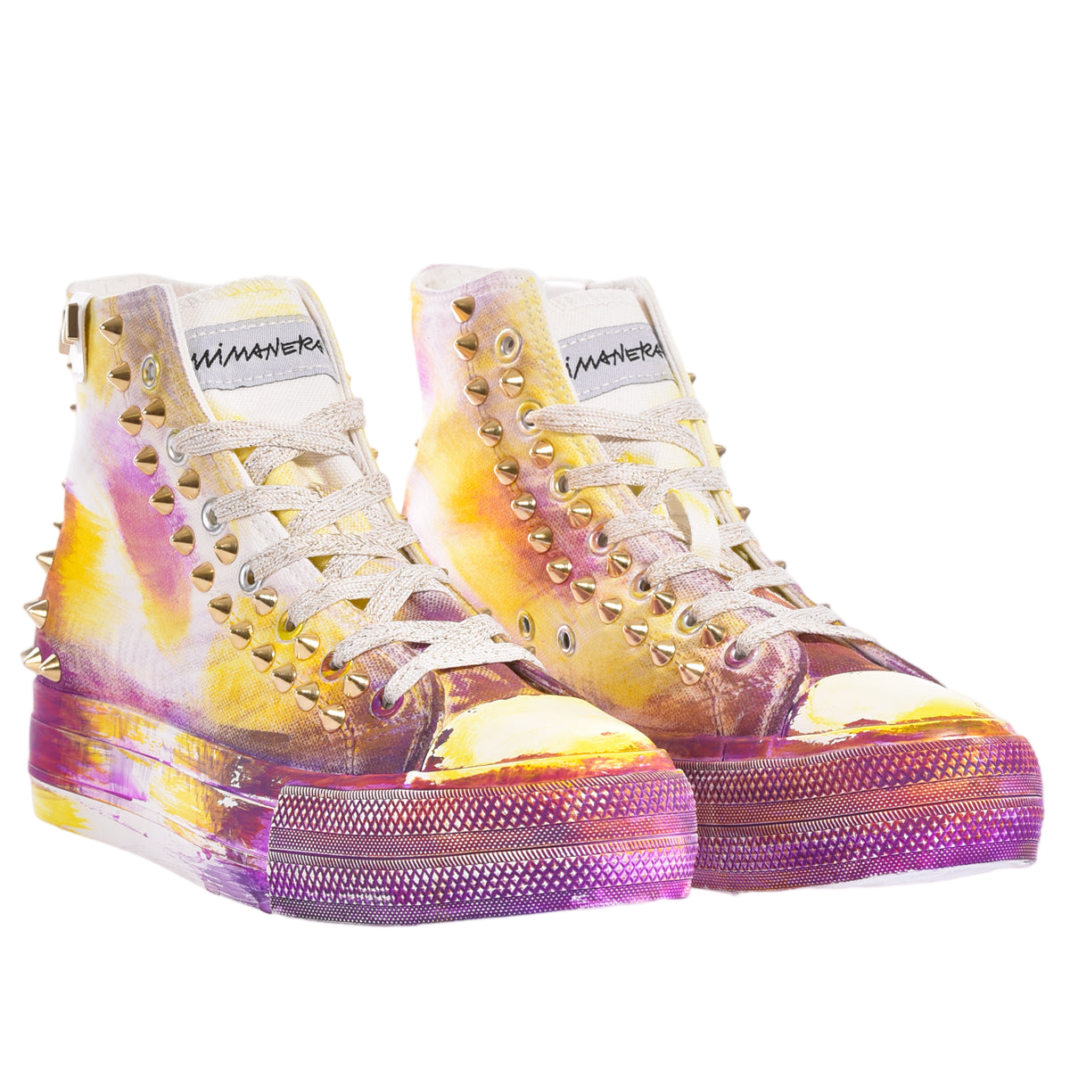 Hand-Painted High-Top Platform Sneakers